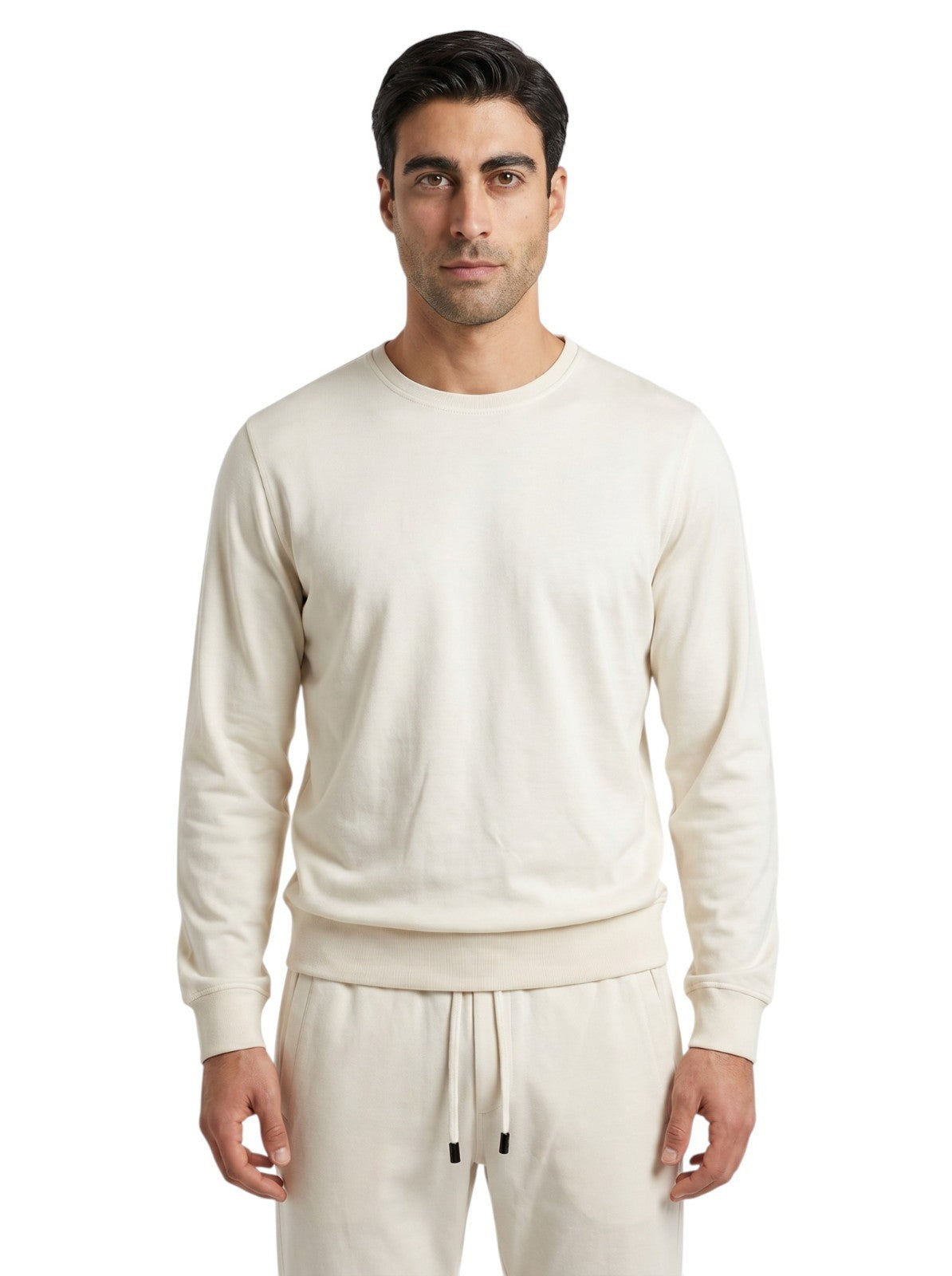 $2600 ISAIA NAPOLI Ivory Tracksuit Jogging Jersey Cotton - Silk Size M