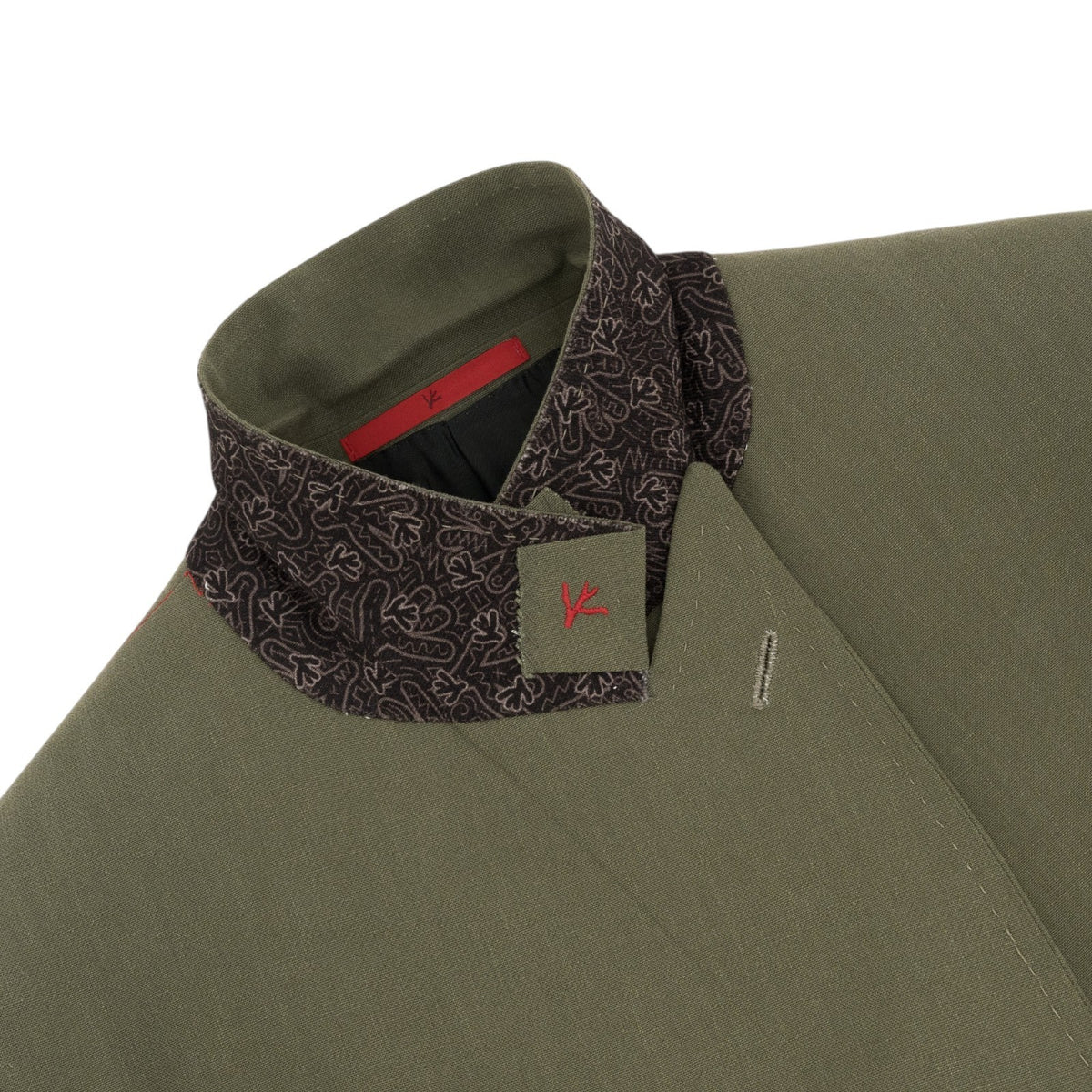$8395 ISAIA "Domenico" Green Double Breasted Suit 100% Linen 40 US / 50 EU 7C