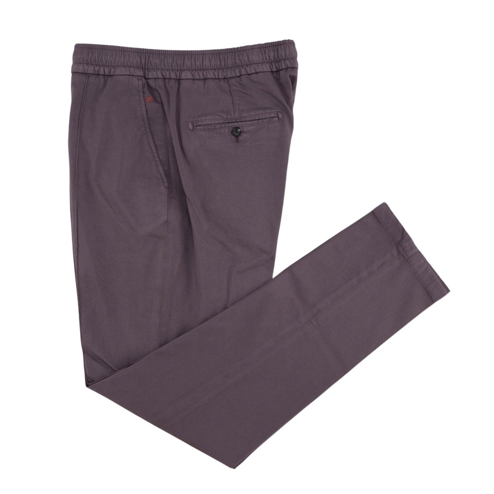 1290$ ISAIA NAPOLI Plum Drawstring Pant Cotton Cashmere Regular 36 US / 52 EU