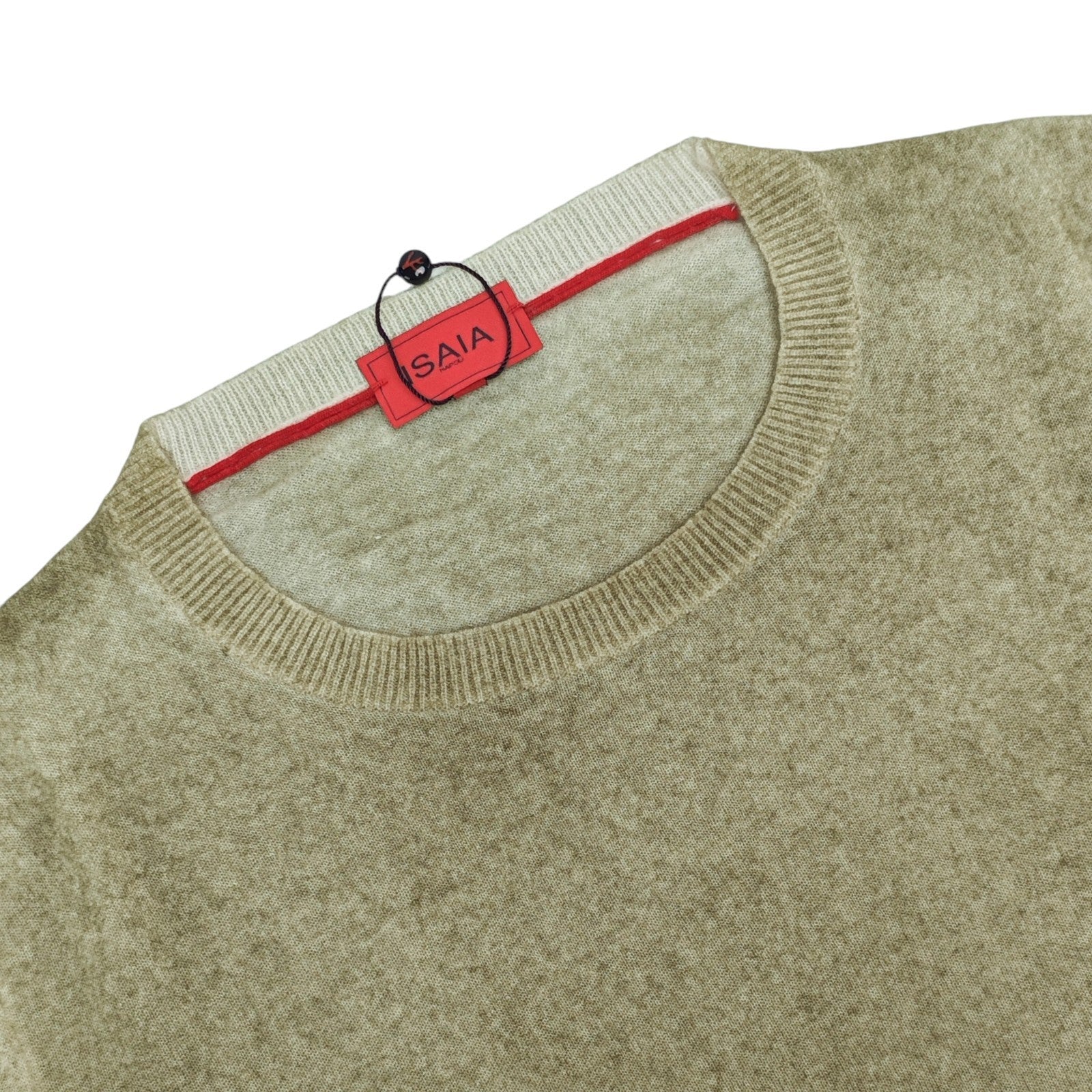 2200$ ISAIA NAPOLI Green Crewneck Sweater Ultra Soft Cashmere - Silk Size M