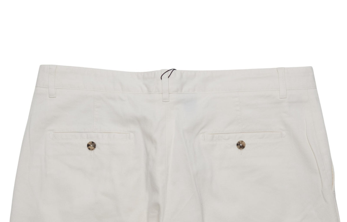 690$ ISAIA NAPOLI White Chino Pant Cotton Slim Fit 34 US / 50 EU