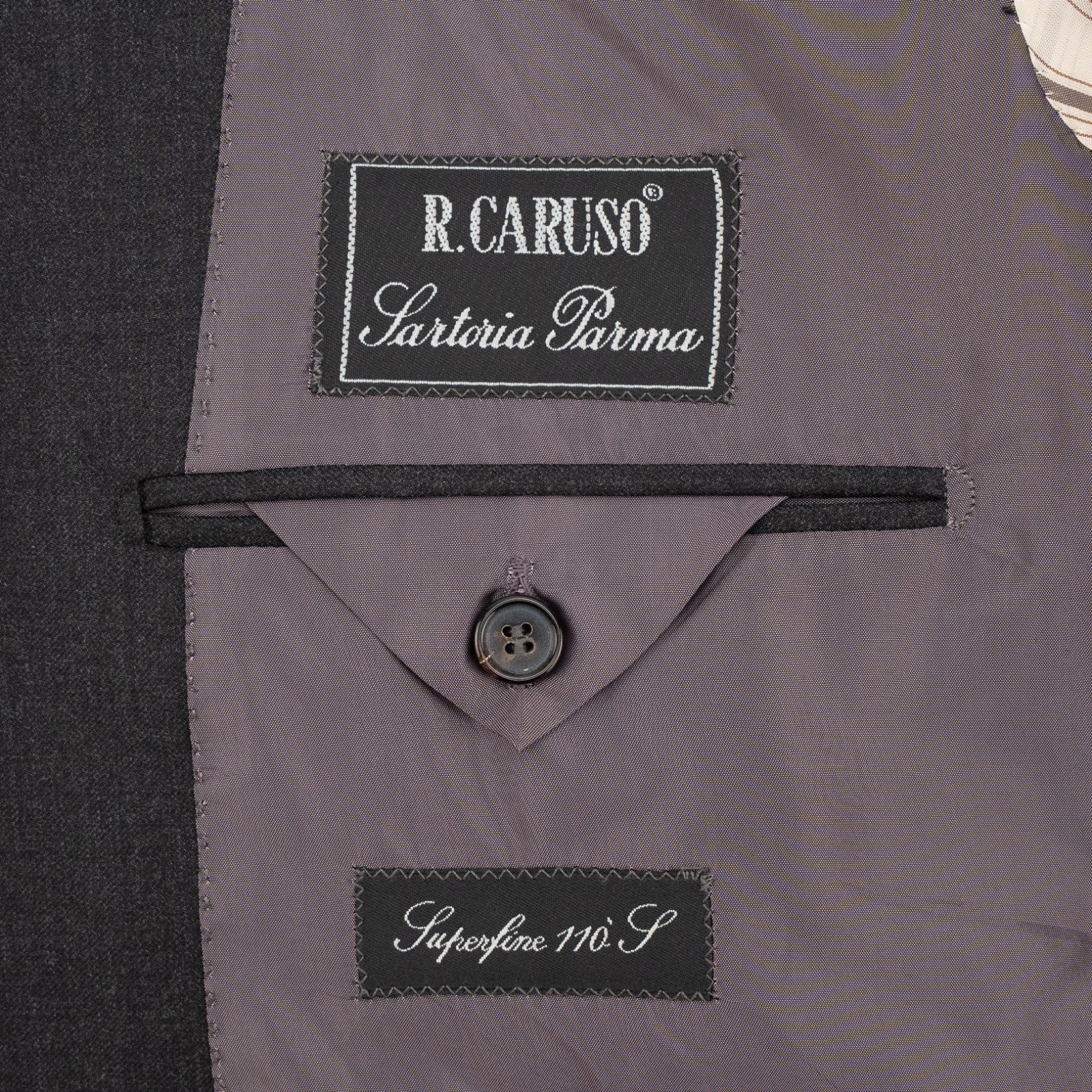 $2400 RAFFAELE CARUSO Dark Gray Suit Superfine Wool 110's 44 US 54 EU