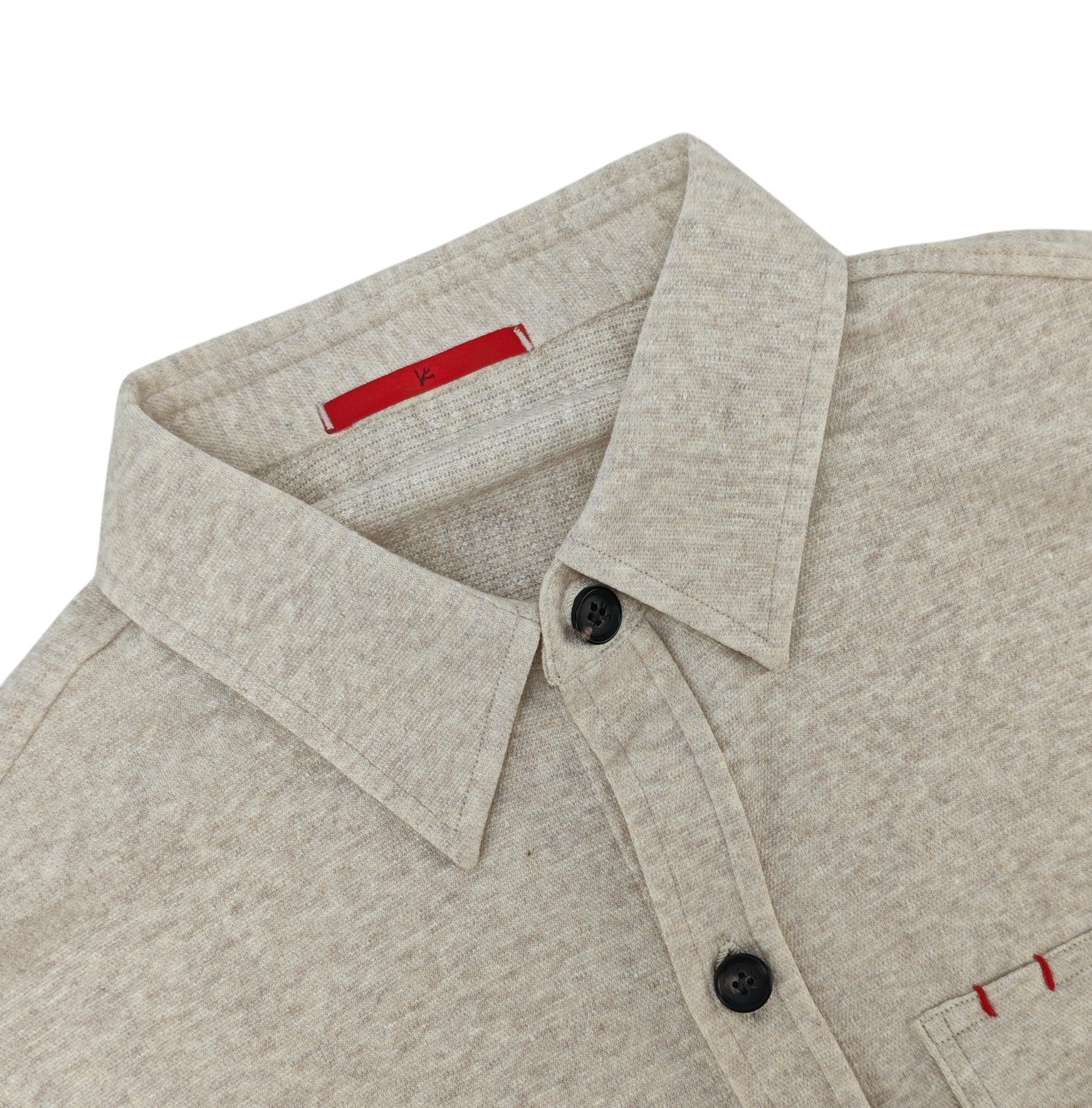 $1450 ISAIA NAPOLI Light Beige Hand-Sewn Overshirt Jacket Linen - Cotton Size L