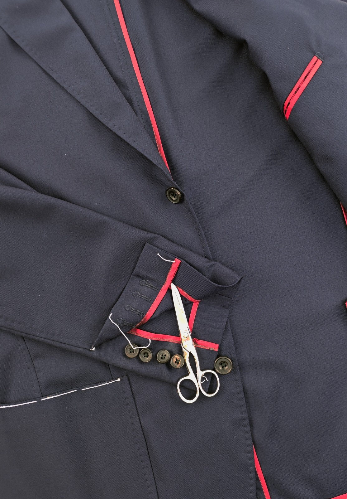 $1750 RUBINACCI NAPOLI Blue Navy Solid Unlined Jacket Fine Wool