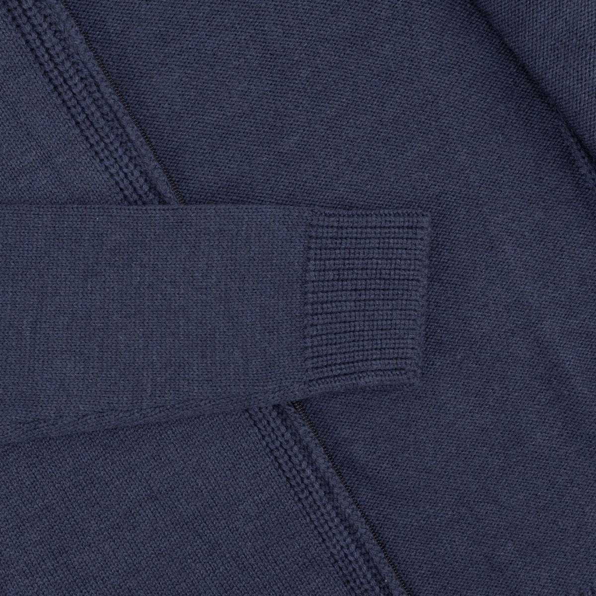 420$ DELLA CIANA Blue Navy MockNeck Zip 100% Wool 40 US / 50 EU