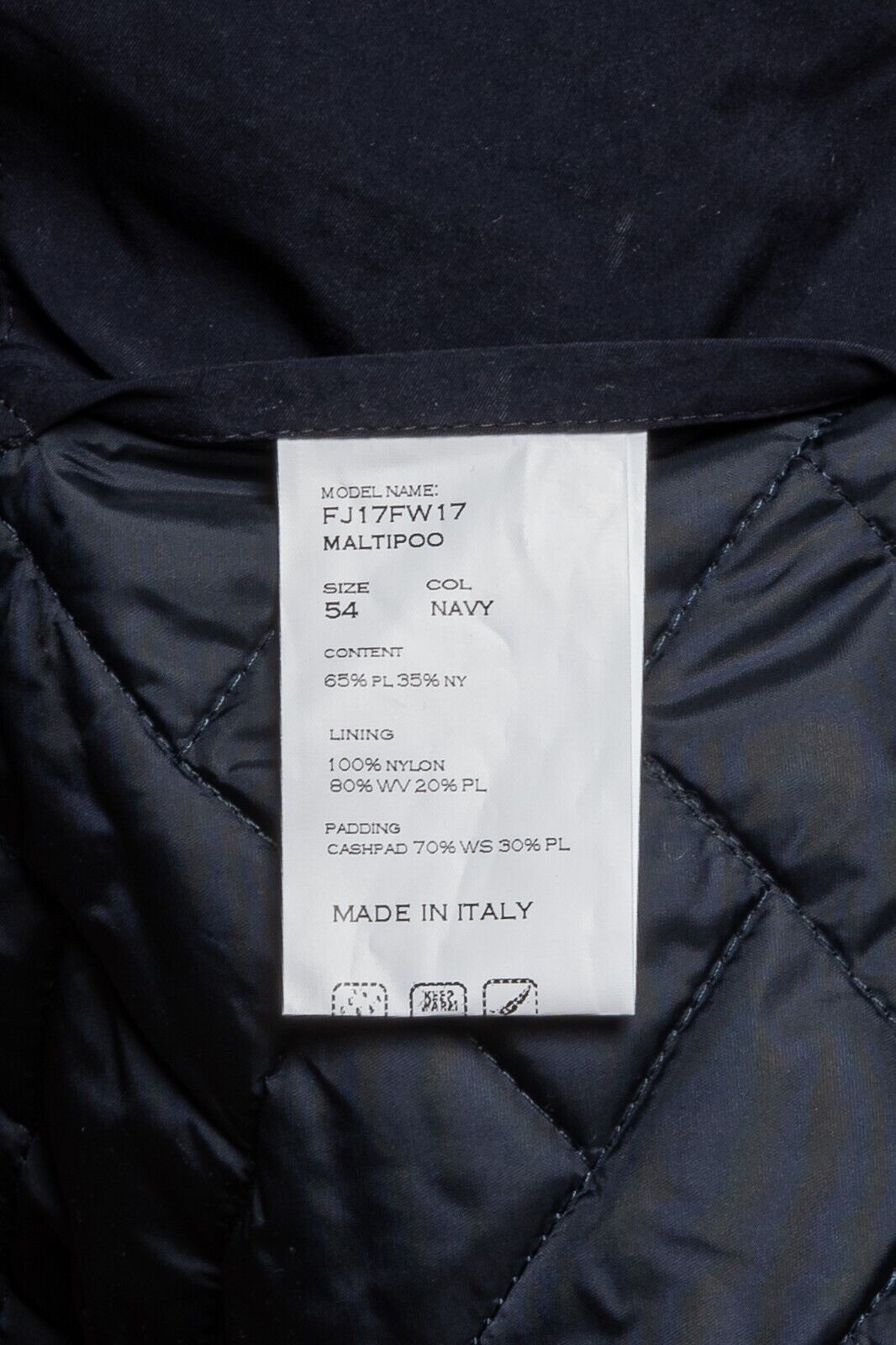550$ M.I.D.A TOKYO-FIRENZE Bomber Jacket Blue Filled in Cashmere 42 US / 52 EU