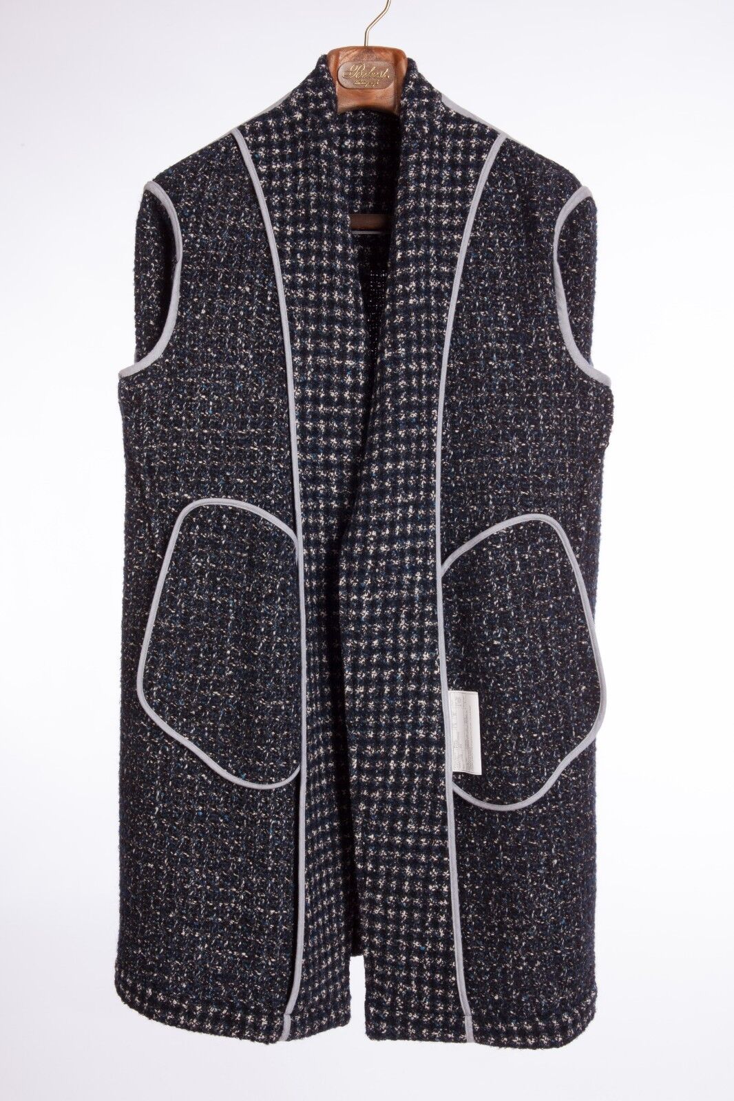 $2750 BELVEST Blue Wool Alpaca Mohair Cotton Silk Coat 40 US / 50 EU Drop 8R