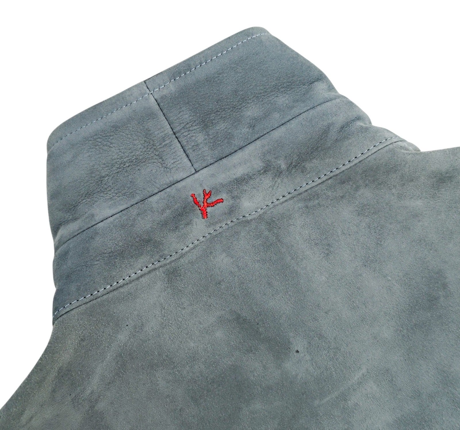 5500$ ISAIA Blue off Overshirt Jacket 100% Suede Lambskin Leather 38 US / 48 EU