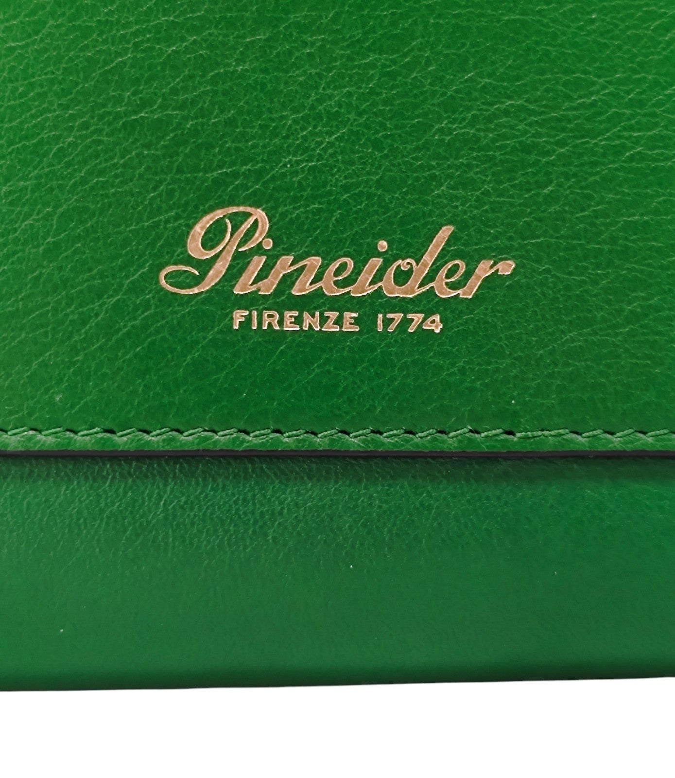 565$ PINEIDER FIRENZE Zip Around Wallet Green Smooth Calf Leather Green