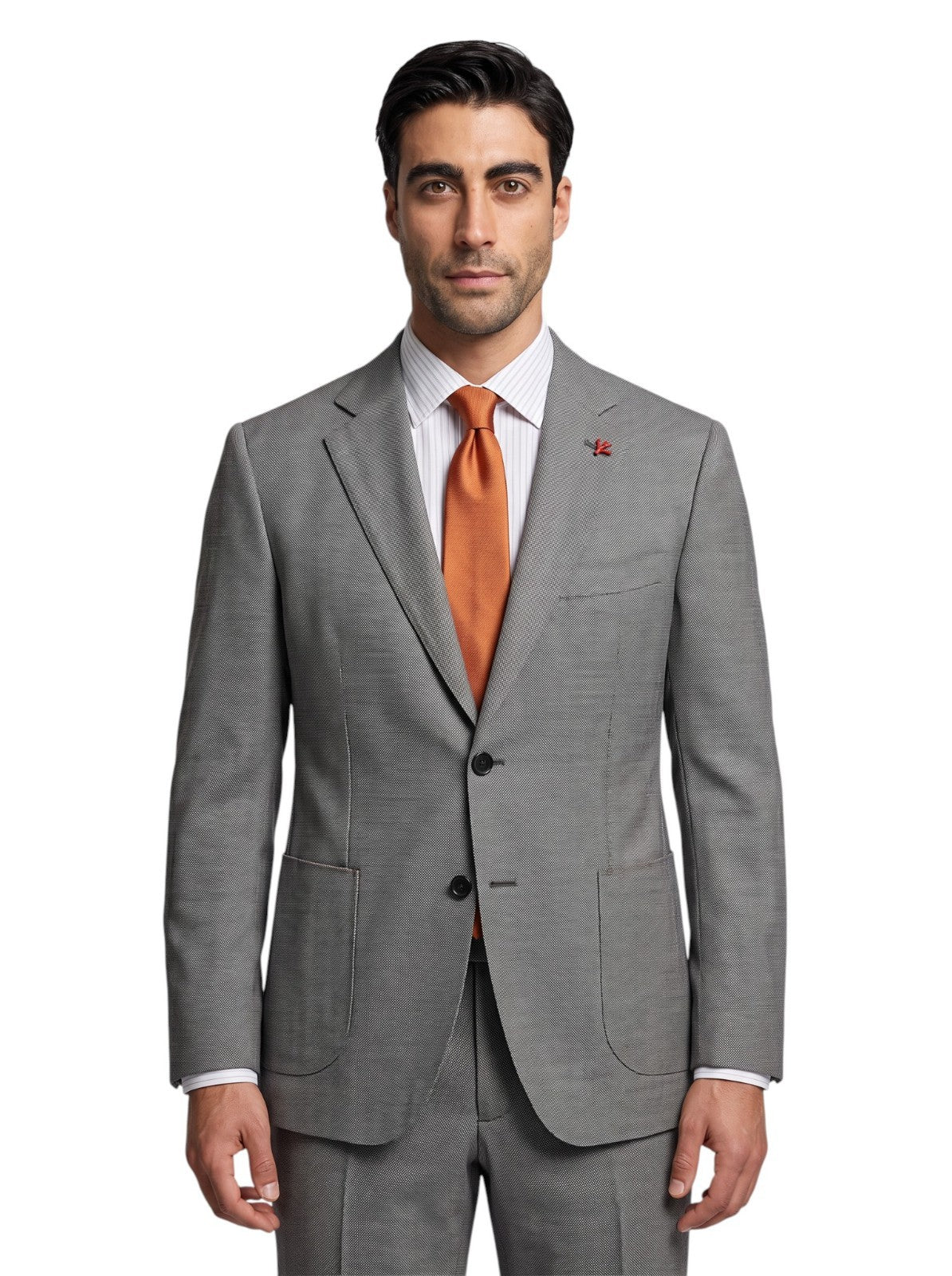 $6850 ISAIA NAPOLI "Capri" Gray Suit Hand-Sewn Fine Wool Grisaglia