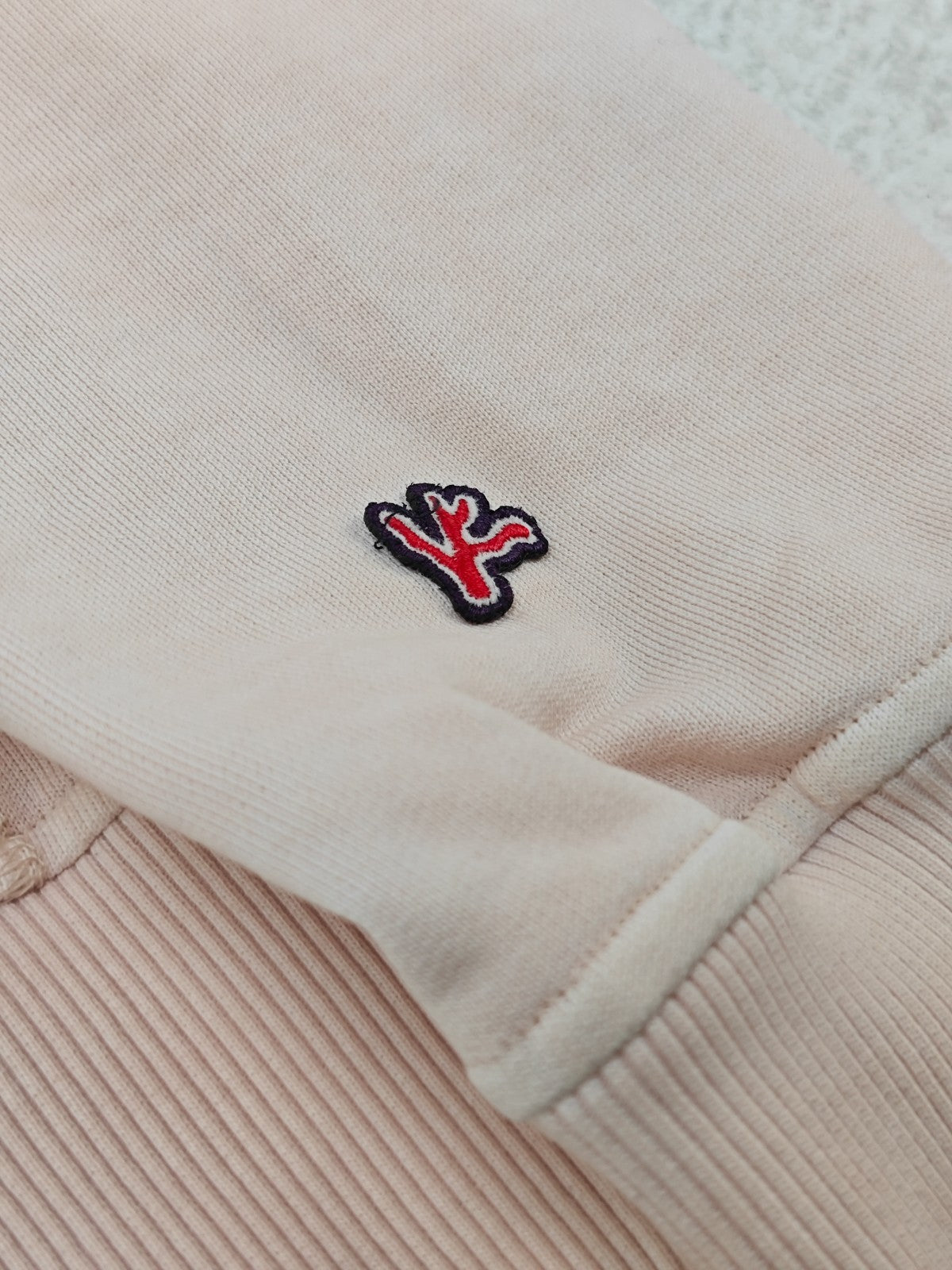 $1250 ISAIA NAPOLI "Logo Patch" Light Pink Hooded Track Jacket Cotton Size M