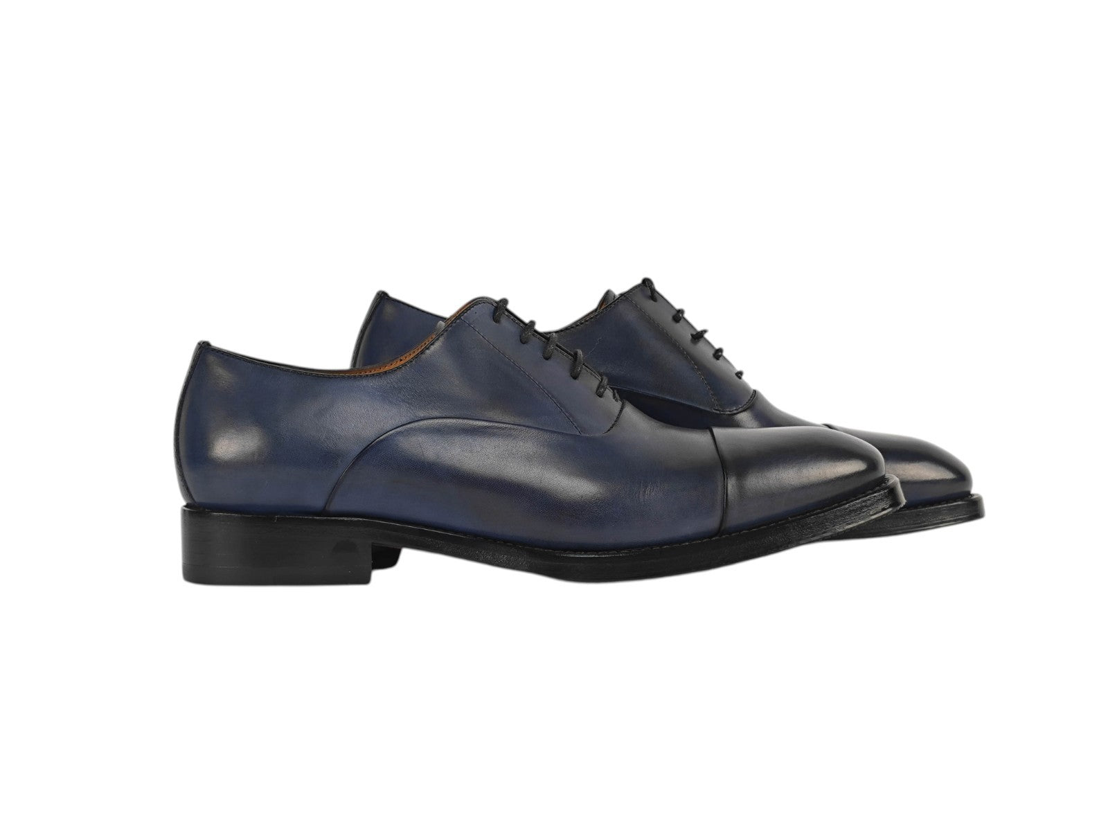 1050$ TESTONI 1929 Oxford Shoes Burnished Calf Indigo 8 UK / 9 US / 42 IT