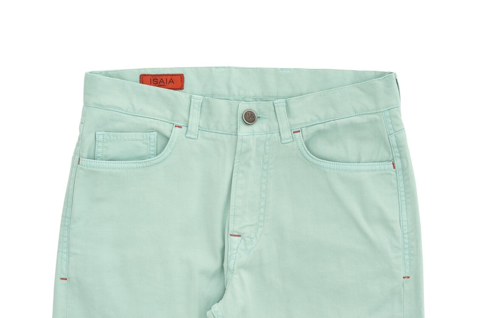 690$ ISAIA NAPOLI Aquamarine Denim Jeans Trousers Pant Cotton 32 US / 48 EU Slim