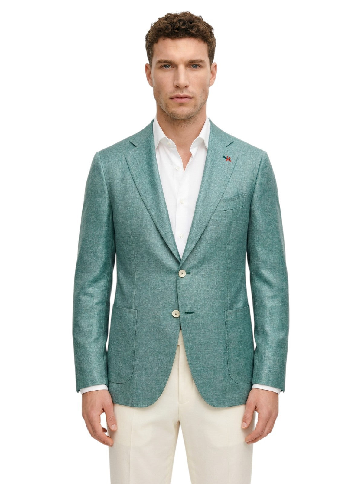$5200 ISAIA NAPOLI "Capri" Aquamarine Jacket Sport Coat 100% Silk 38 US / 48 EU