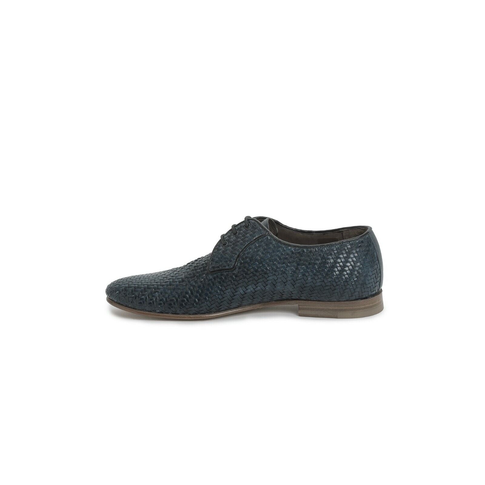 Carlos Santos Woven Leather Derby Shoes Blue Norte Green Label 9005