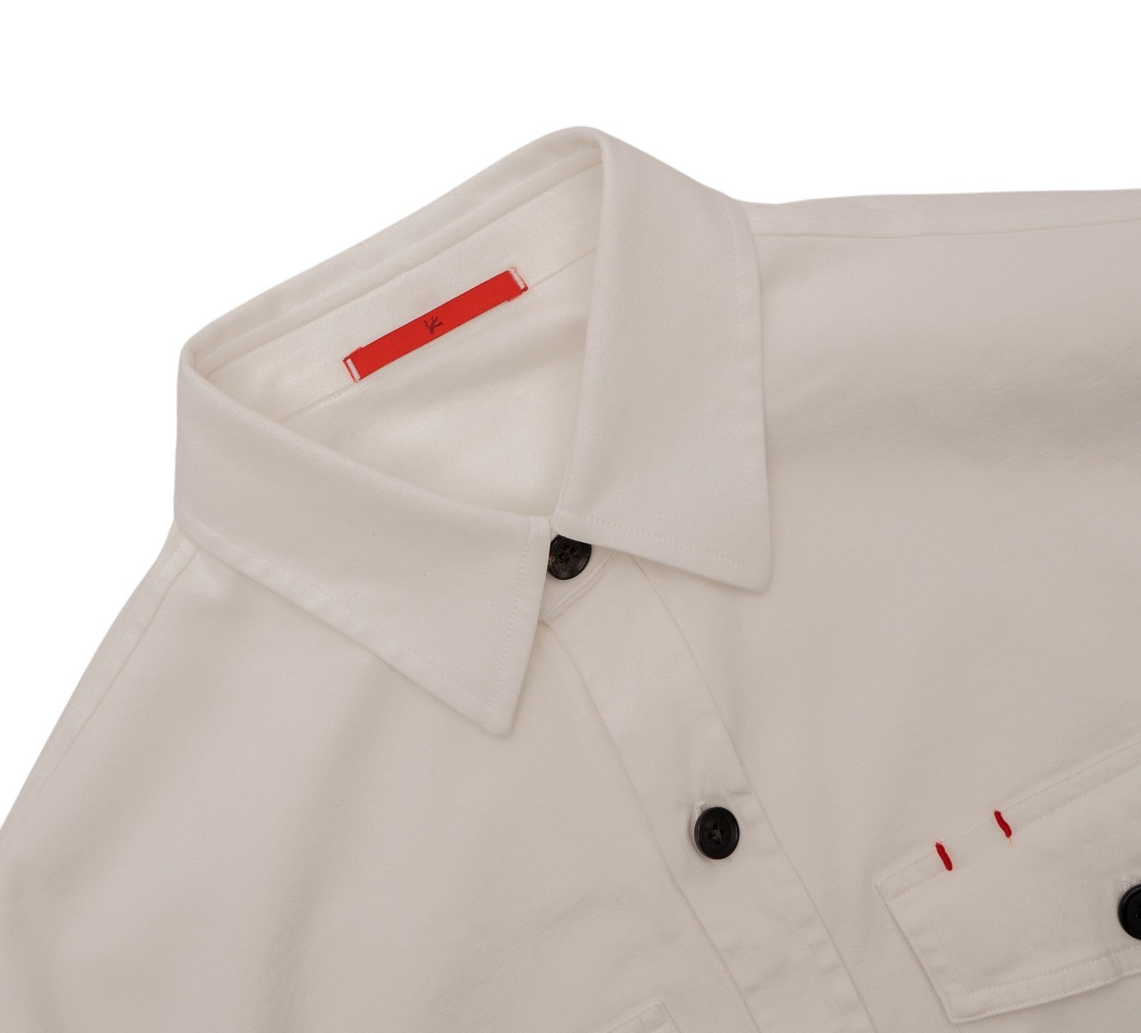 $1390 ISAIA NAPOLI White Hand-Sewn Overshirt Jacket Cotton Cashmere Size L