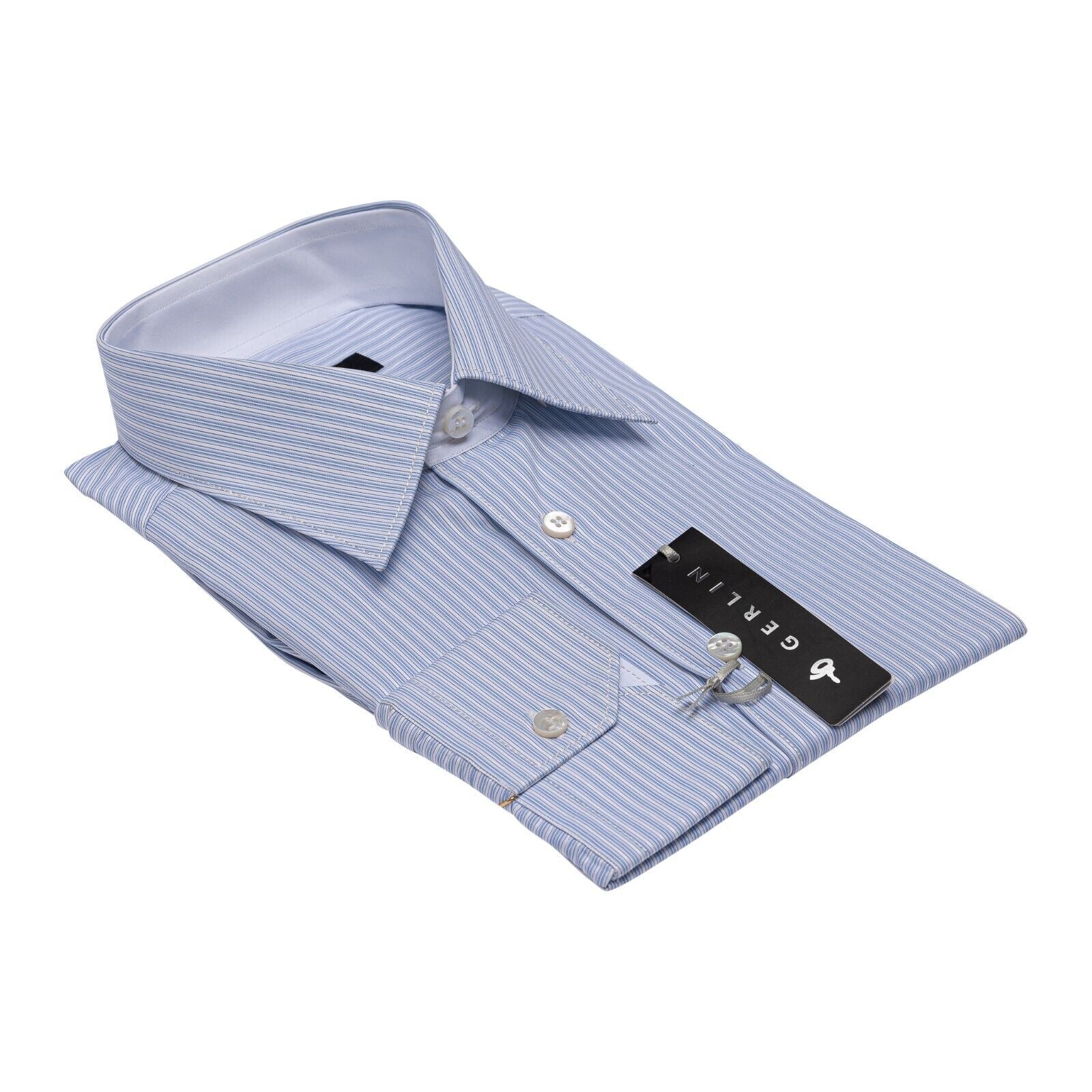 690$ LUXURY GERLIN Shirt Striped ALUMO Jacquard Cotton 16 - 41 3A ZILLI