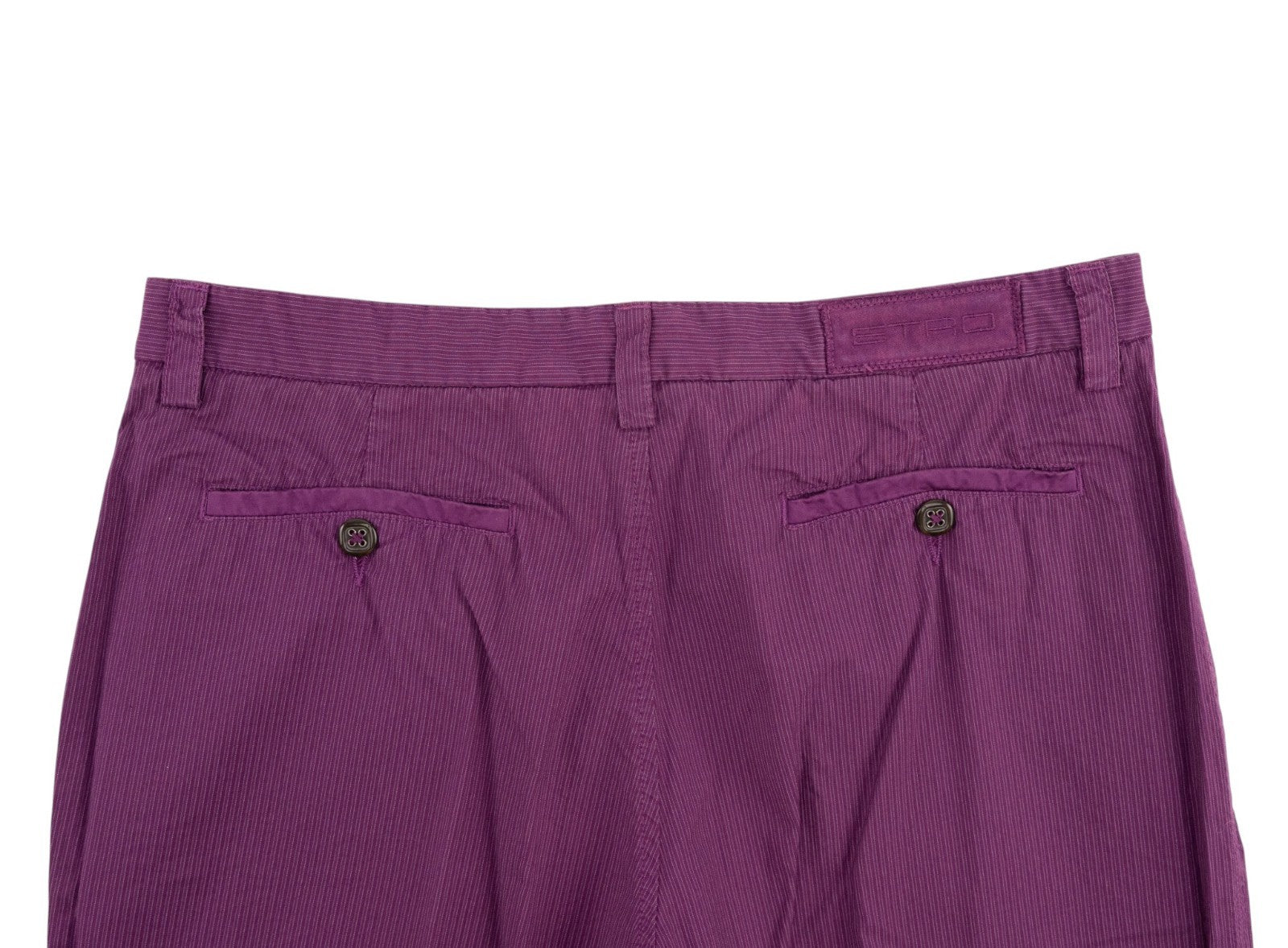 750$ ETRO MILANO Purple Pinstripe Fine Cotton Pant Straight Leg 34 US / 50 EU