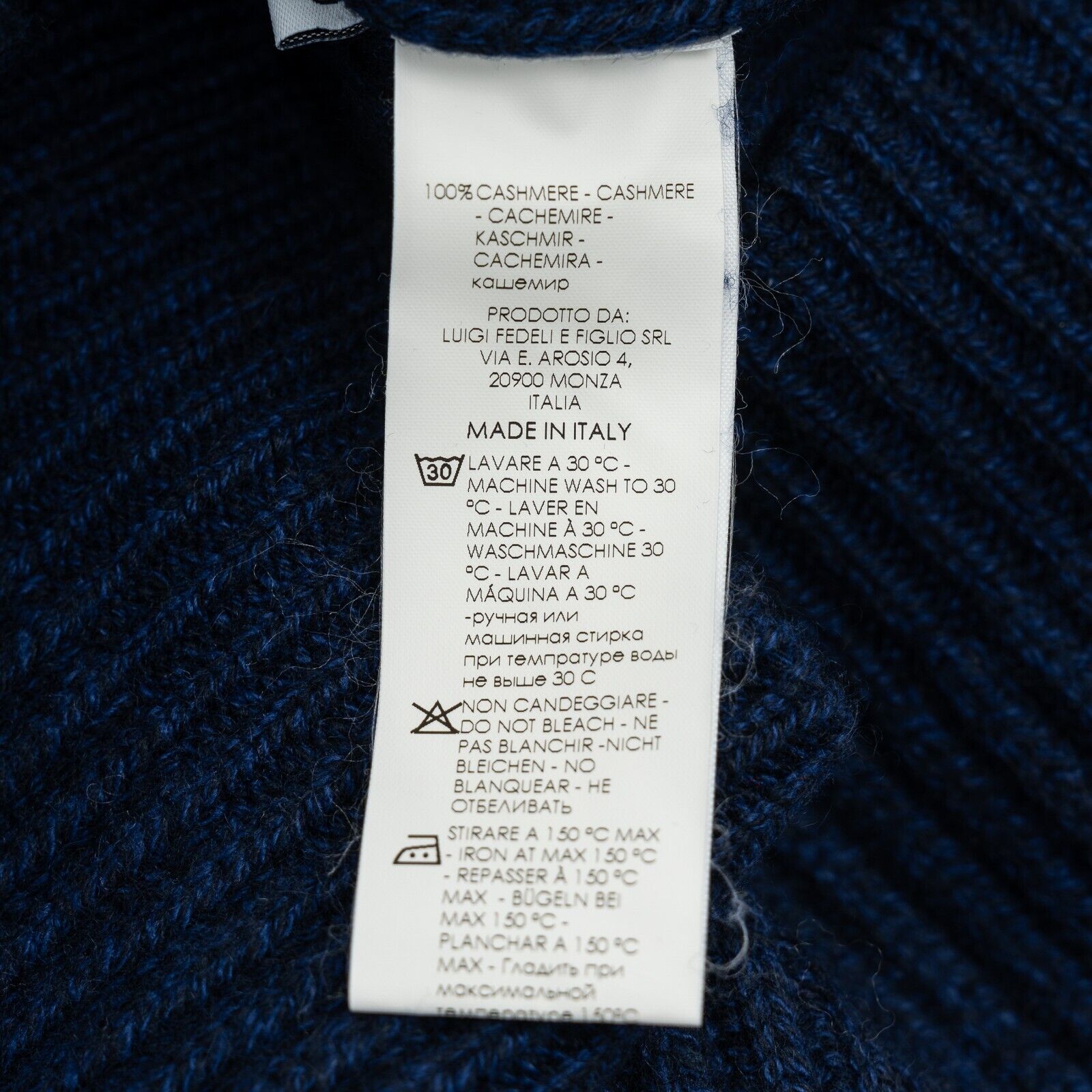 $2600 FEDELI CASHMERE "Terminillo" Blue Cardigan 100% Cashmere 40 US / 50 EU