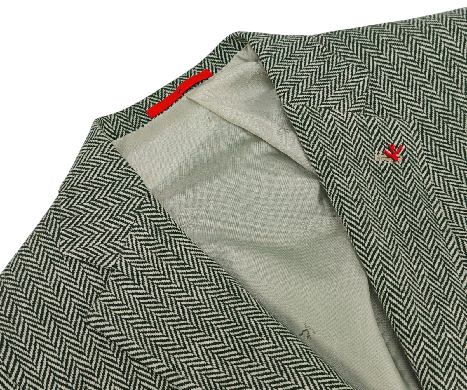 $4650 ISAIA NAPOLI "Capri" Green Herringbone Sport Coat Wool 38 US / 48 EU 8R