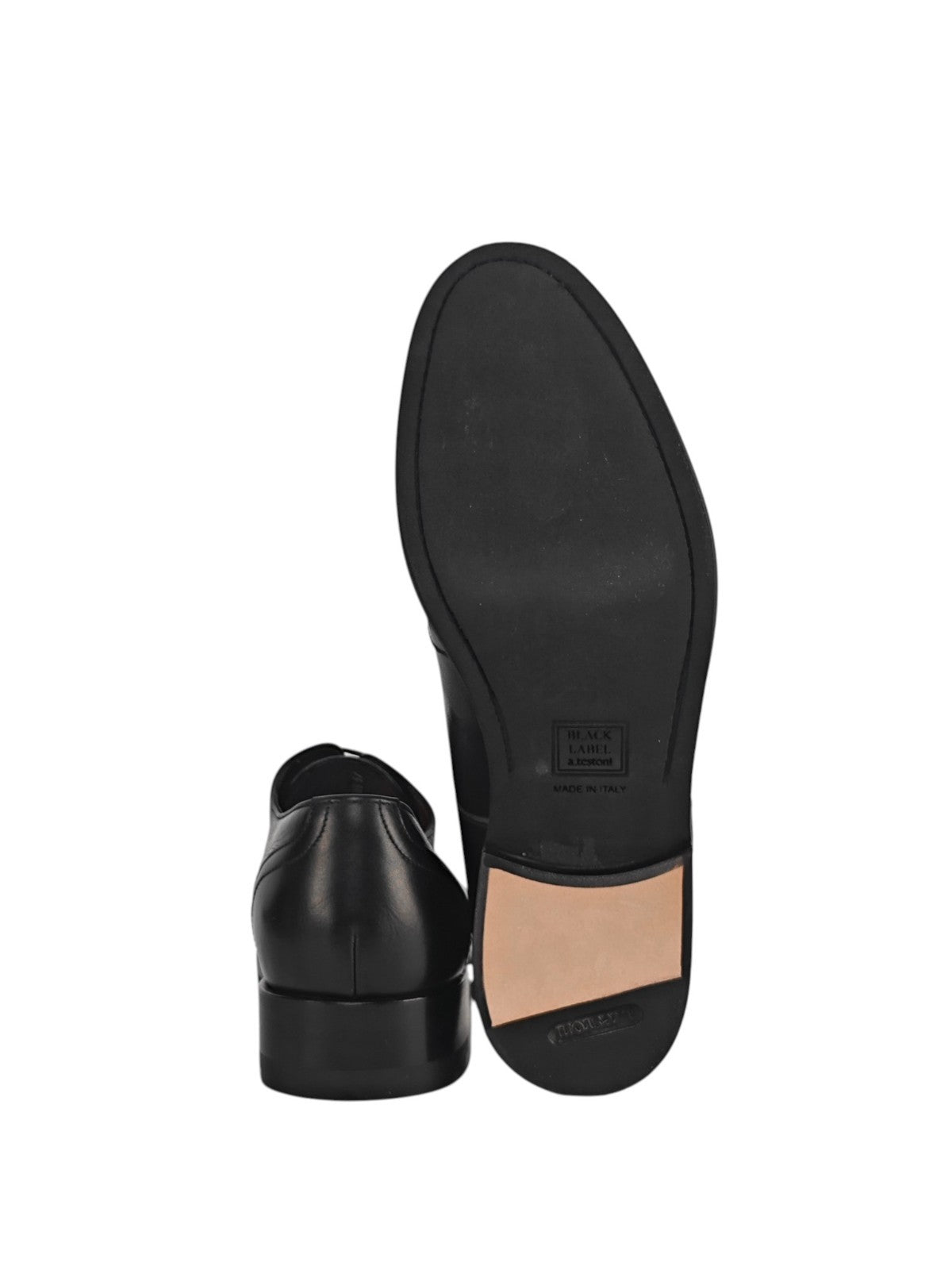 1300$ TESTONI Black Oxford Shoes Deerskin Leather 5.5 UK / 6.5 US / 39.5 IT