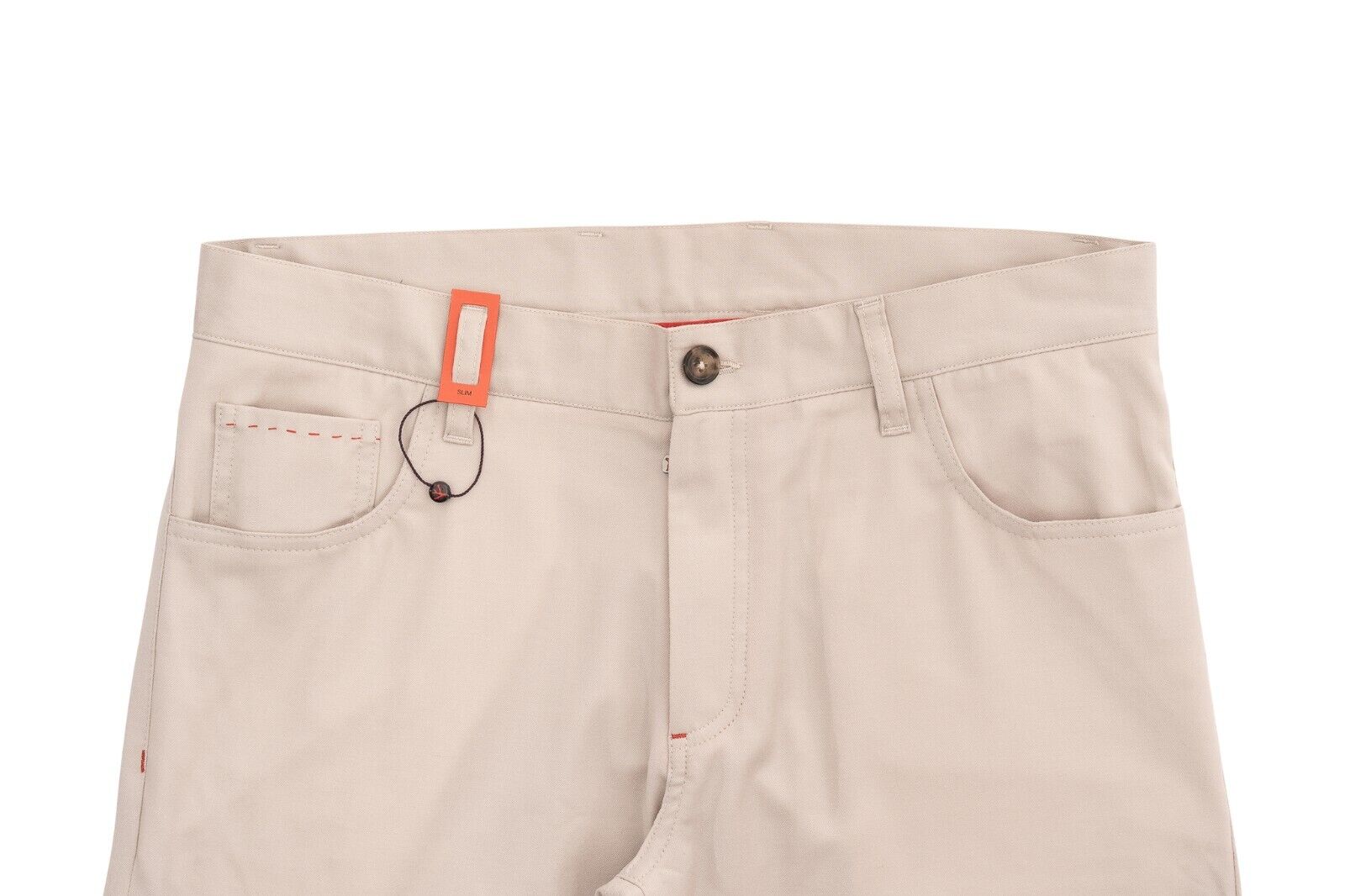 990$ ISAIA NAPOLI Beige 5 Pockets Trousers Sport Pant Wool 34 US / 50 EU Slim