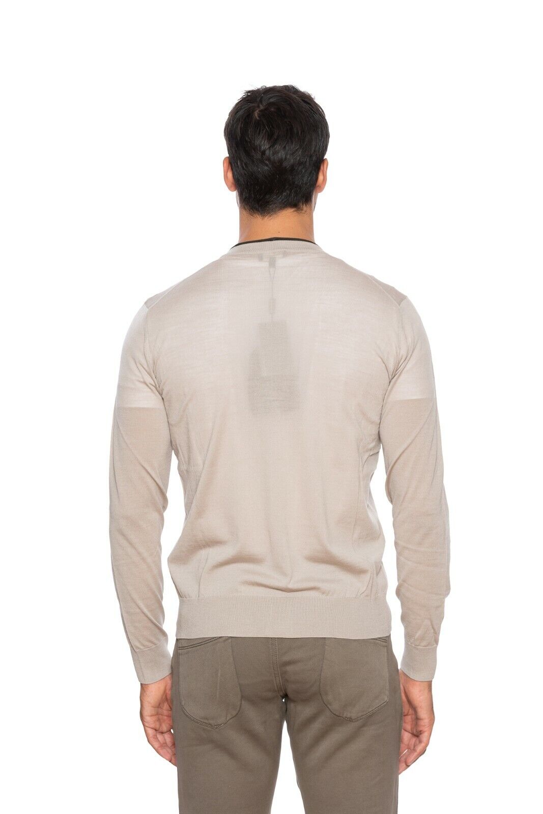 980$ GIORGIO ARMANI Cardigan Virgin Wool Light Beige 38 US / 48 EU Regular