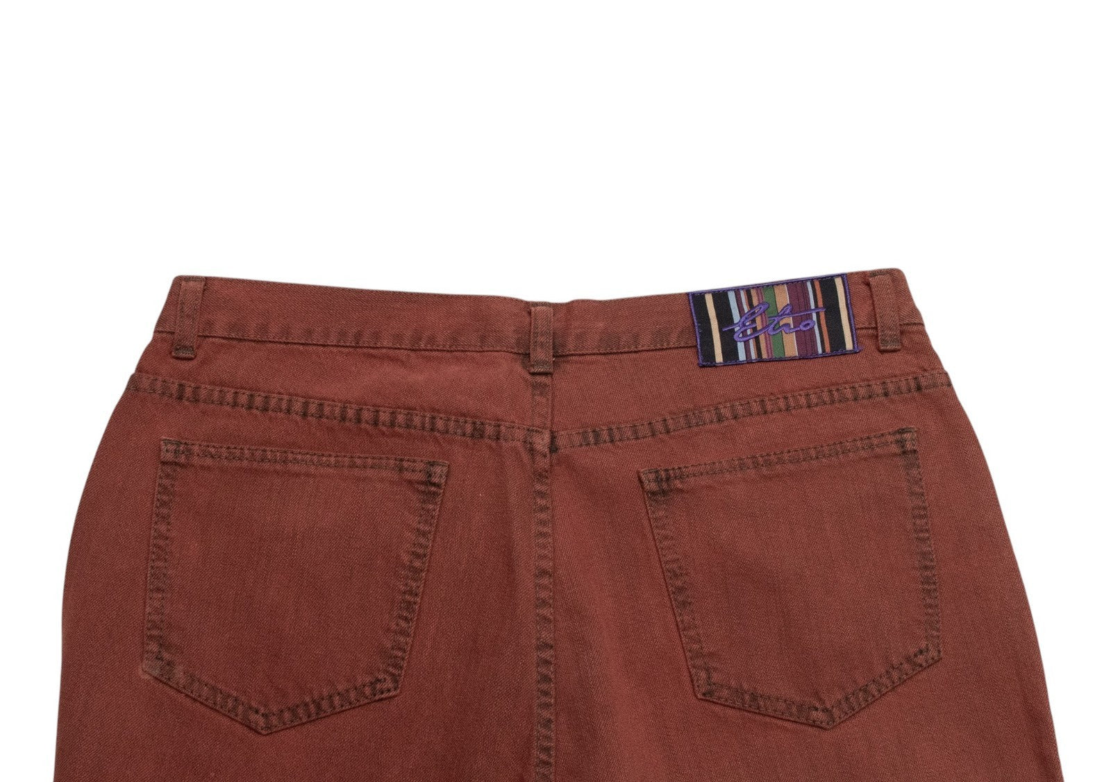 850$ ETRO MILANO Washed Terracotta Denim Cotton Jeans Pant Bootcut 32 US / 48 EU