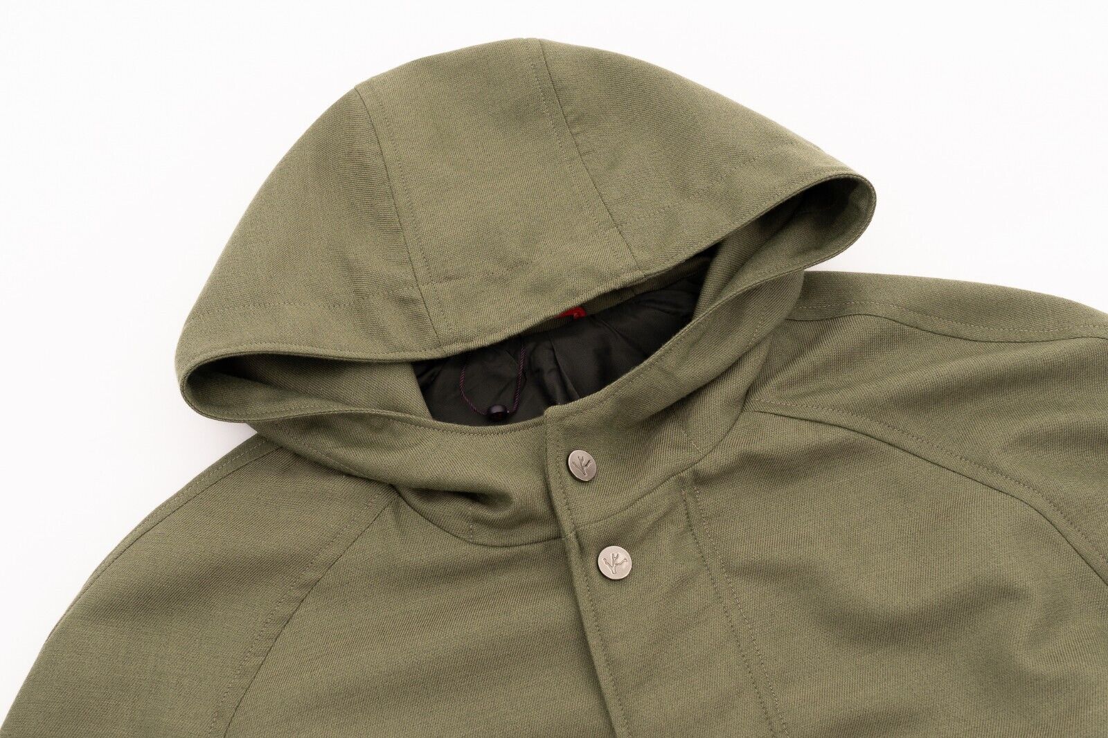 $3900 ISAIA NAPOLI Green Hood Parka Belted Coat Wool Cashmere 38 US / 48 EU