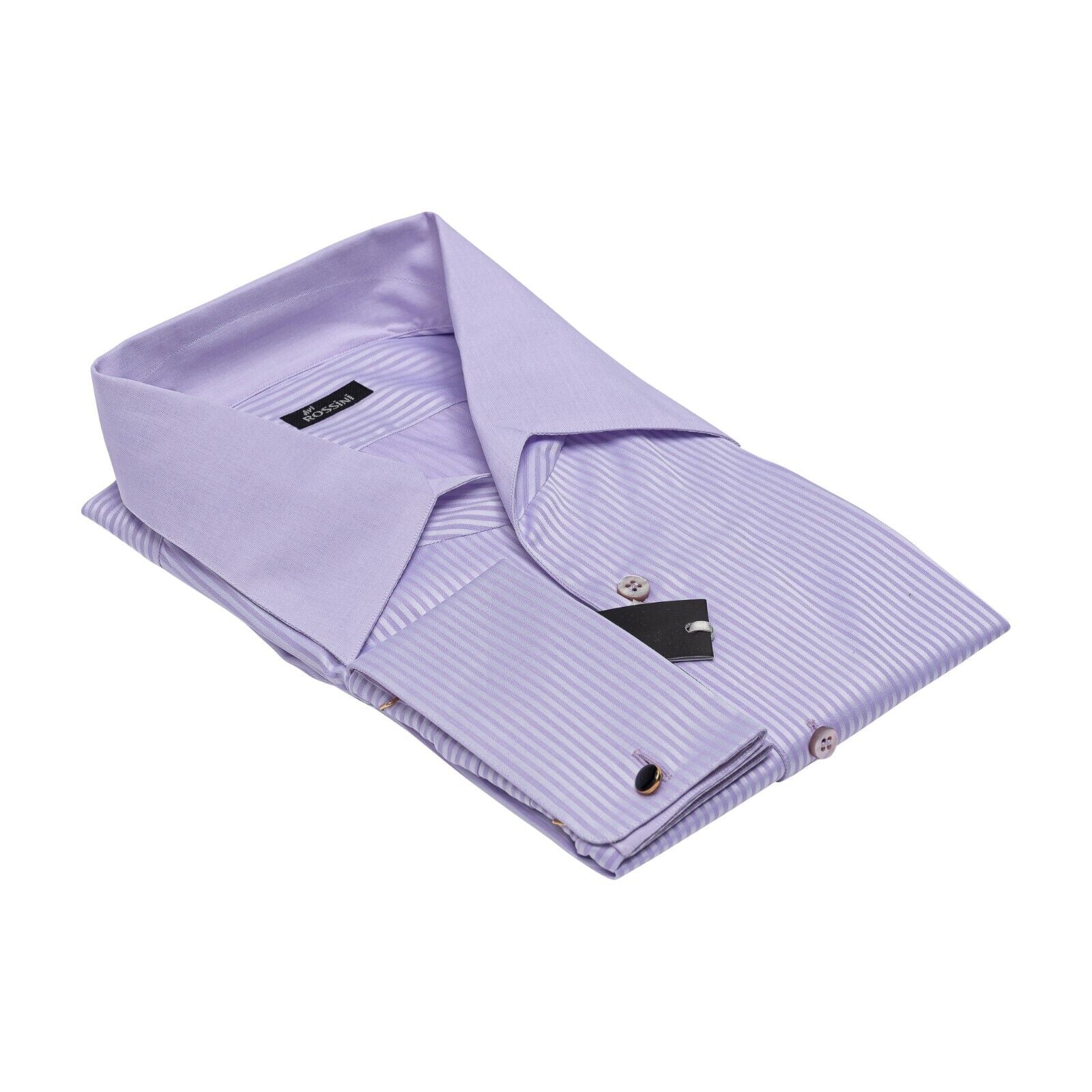 690$ GERLIN X AVI ROSSINI Shirt Lilac Jacquard ALUMO Cotton ZILLI