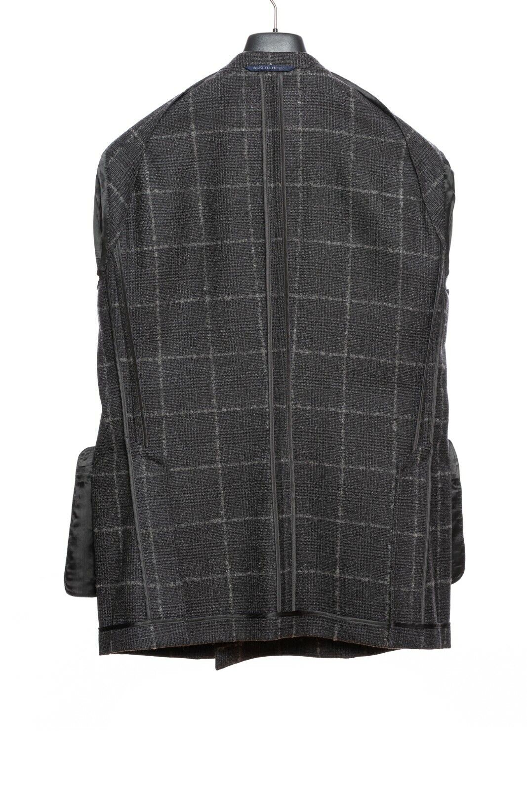 $2390 BELVEST Gray Flannel Wool Windowpane Jacket Double Breasted 39 US 49 EU 9R
