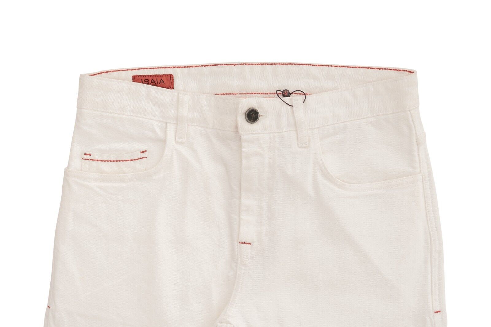 690$ ISAIA NAPOLI White Denim Jeans Trousers Pant Cotton 32 US / 48 EU Slim Fit