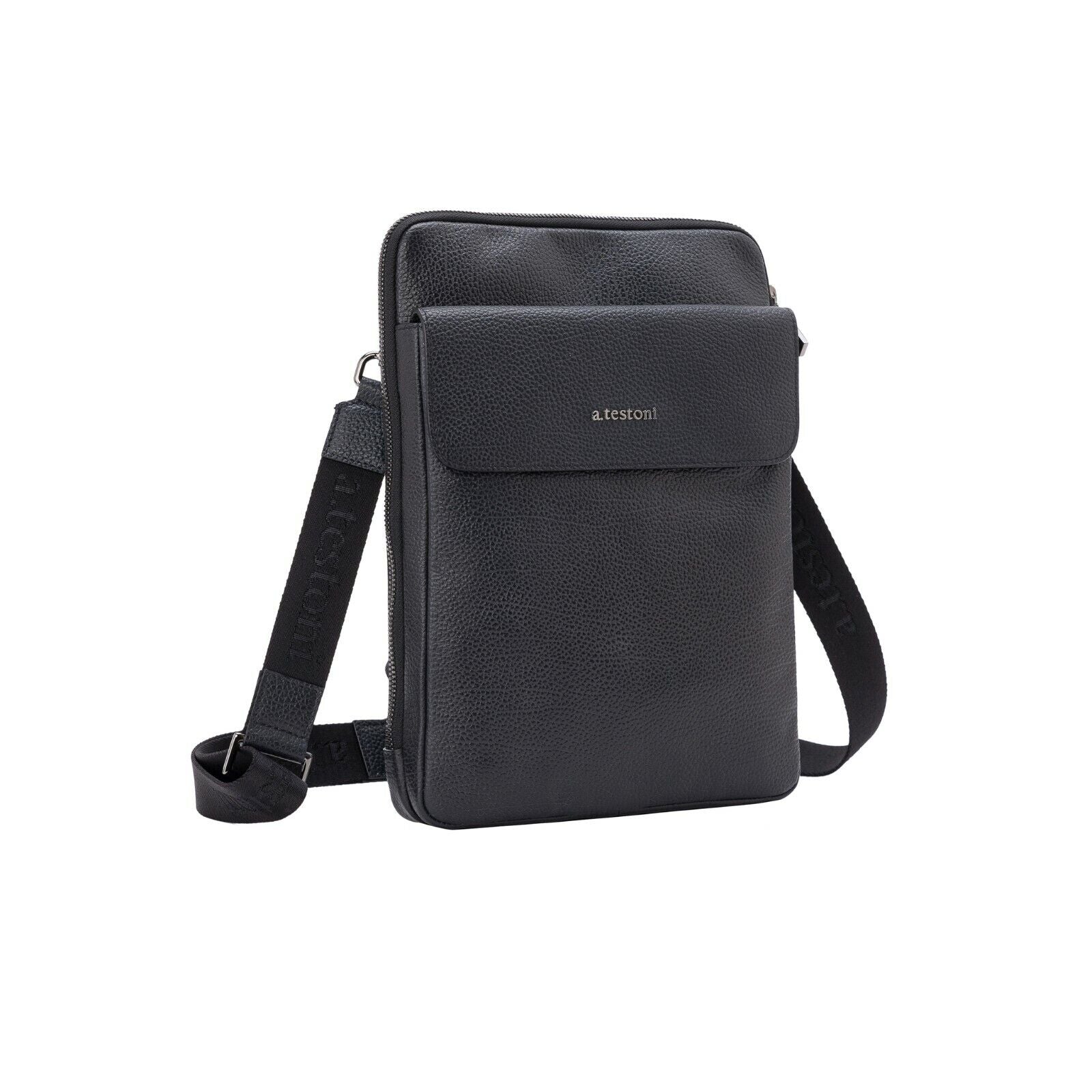 $1050 Testoni Bologna Blue Karibu Calf Clutch Bag / Pochette + Shoulder Strap