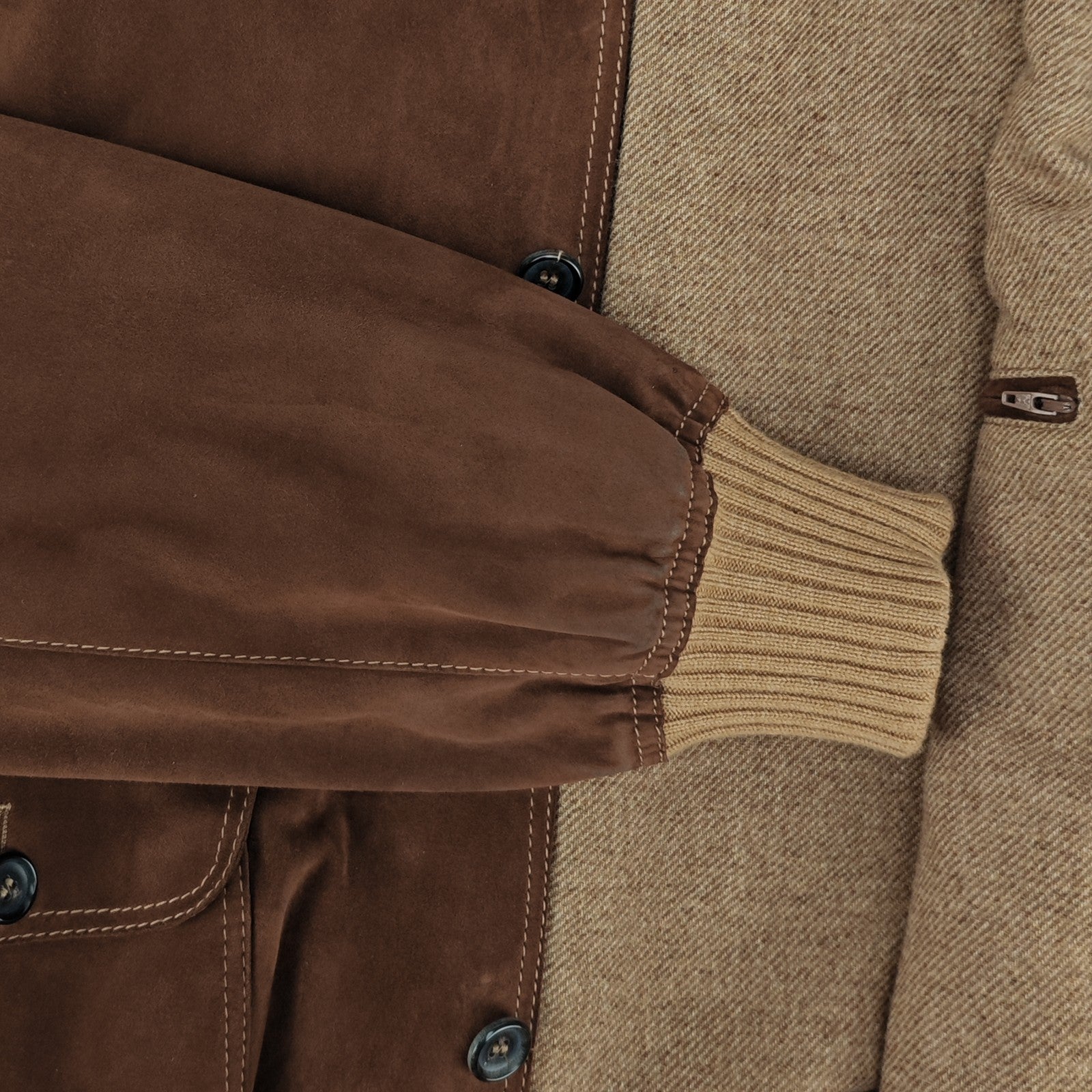 SALFRA Brown Suede Leather Bomber Jacket Cashmere Lined Made Italy 40 US / 50 IT