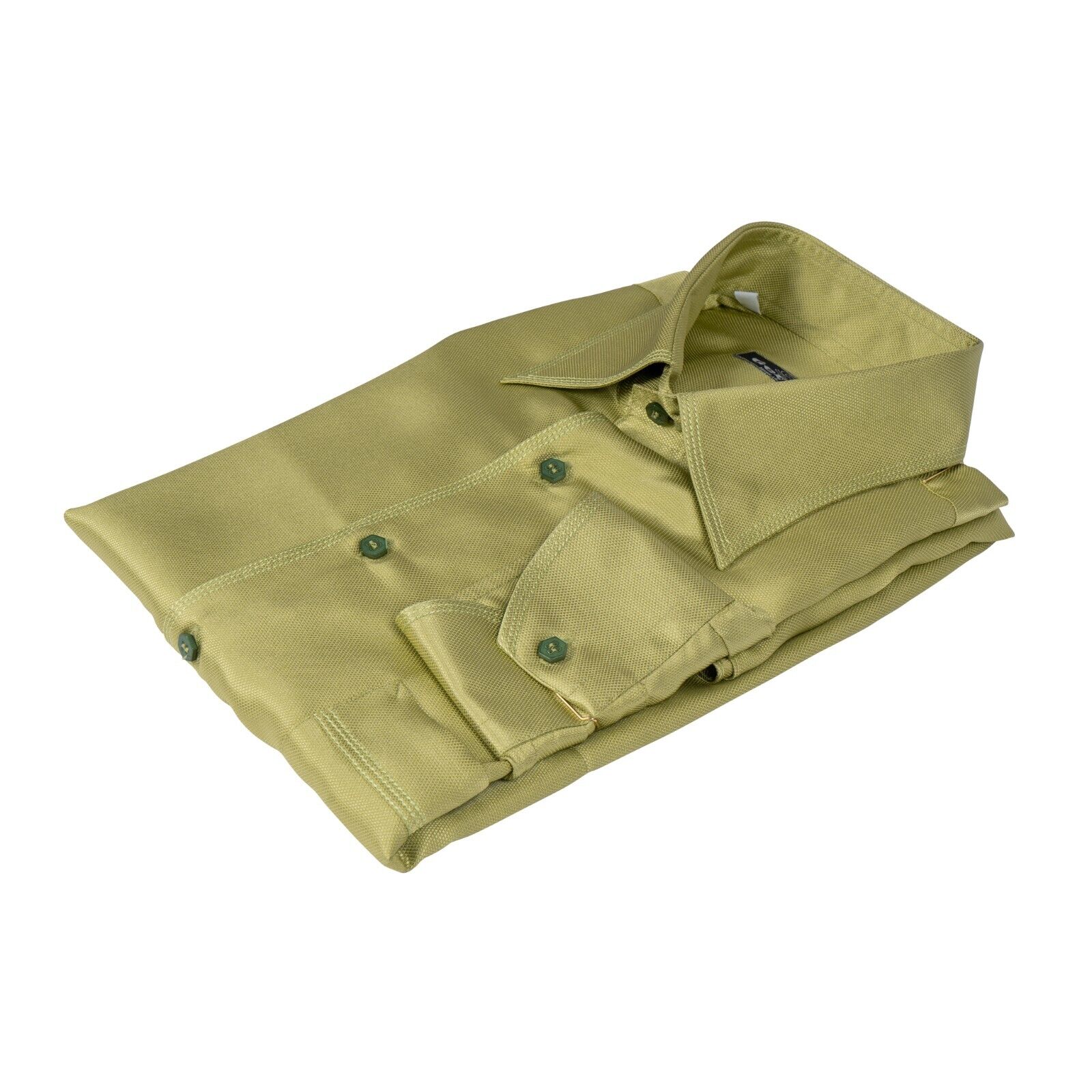 1400$ ITALIAN LUXURY GERLIN Shirt Green 100% Satin Silk 16-41 BIJAN