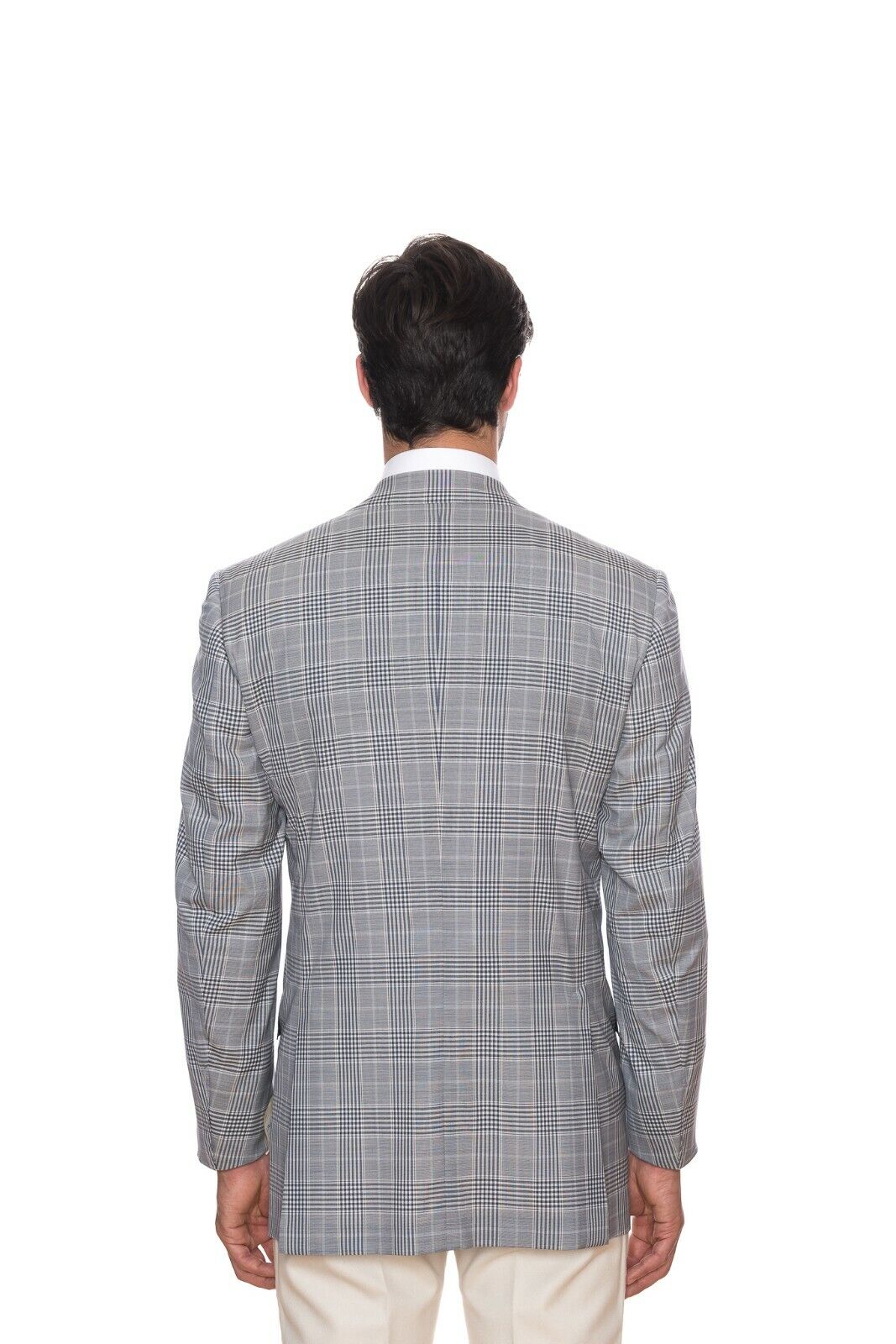 $2240 D'AVENZA Blue Gray Wool Silk Jacket Blazer Hand-Sewn in Italy 40 US 50 EU