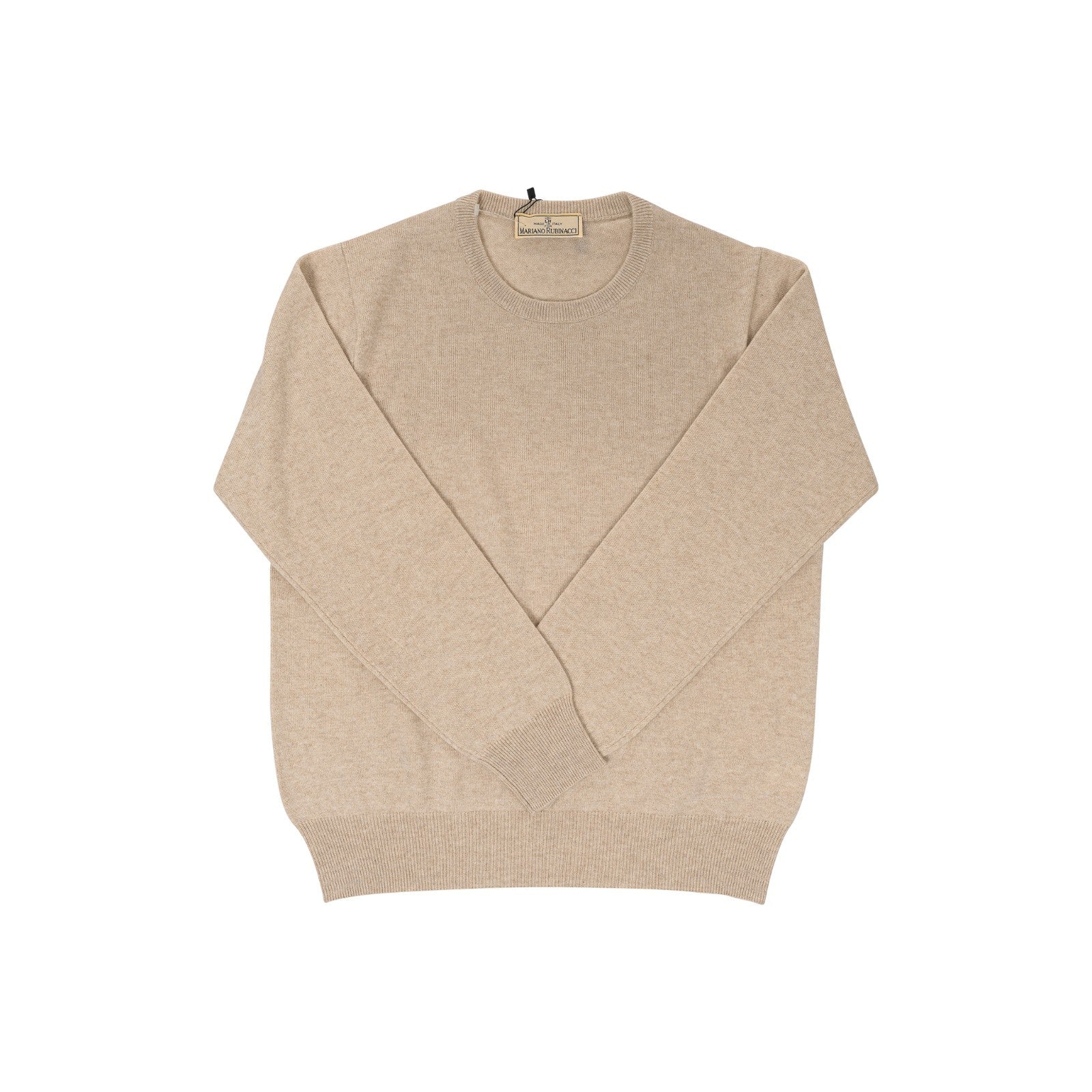 750$ RUBINACCI NAPOLI Beige Sweater Crewneck 100% Soft Cashmere 38 US / 48 EU