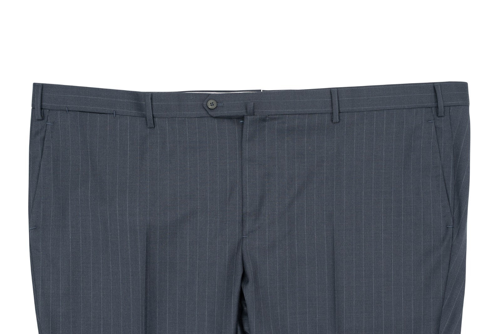 $5900 ISAIA "Made to Measure" Striped Blue Suit Wool 56 US / 66 EU