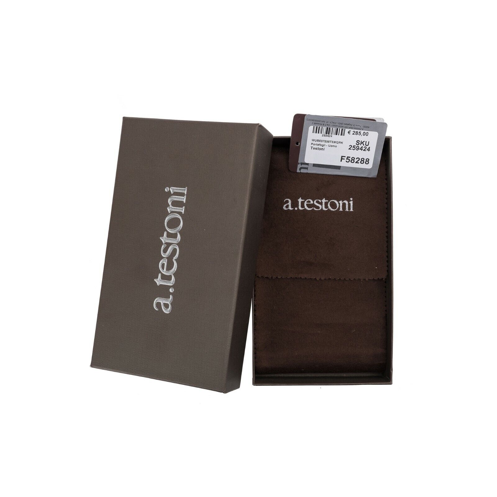 $380 Testoni Bologna Blue Document Holder Long Wallet TAMPONATO Calf