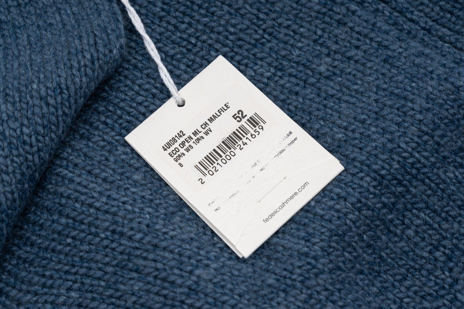 $2290 FEDELI CASHMERE "Malfilè" Blue Cardigan Jacket Full Zip Cashmer