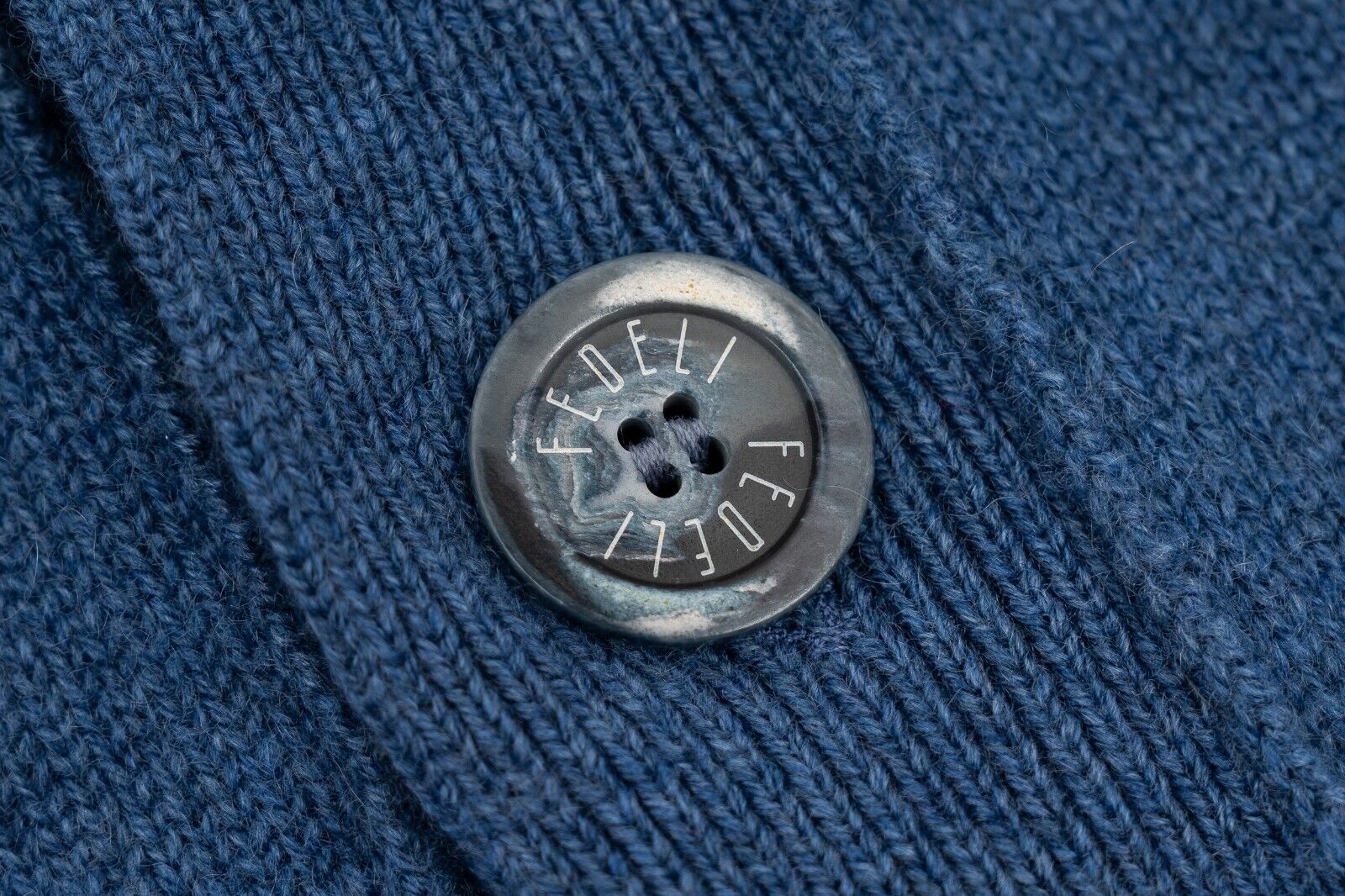 $2200 FEDELI CASHMERE "Carezza" Blue Cardigan Jacket 100% Cashmere 42 US / 52 EU