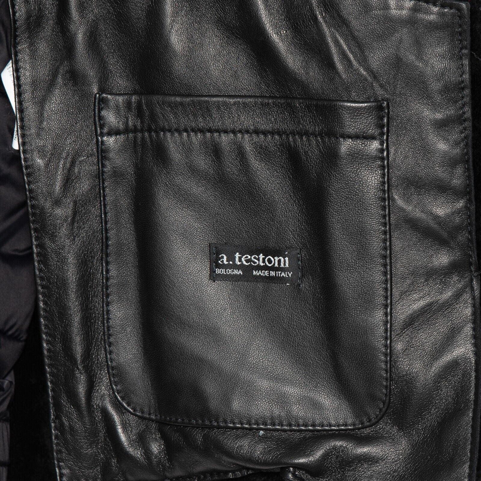 $3885 HETTABRETZ for TESTONI Black Jacket Coat Puffer Goose Down + Shearling