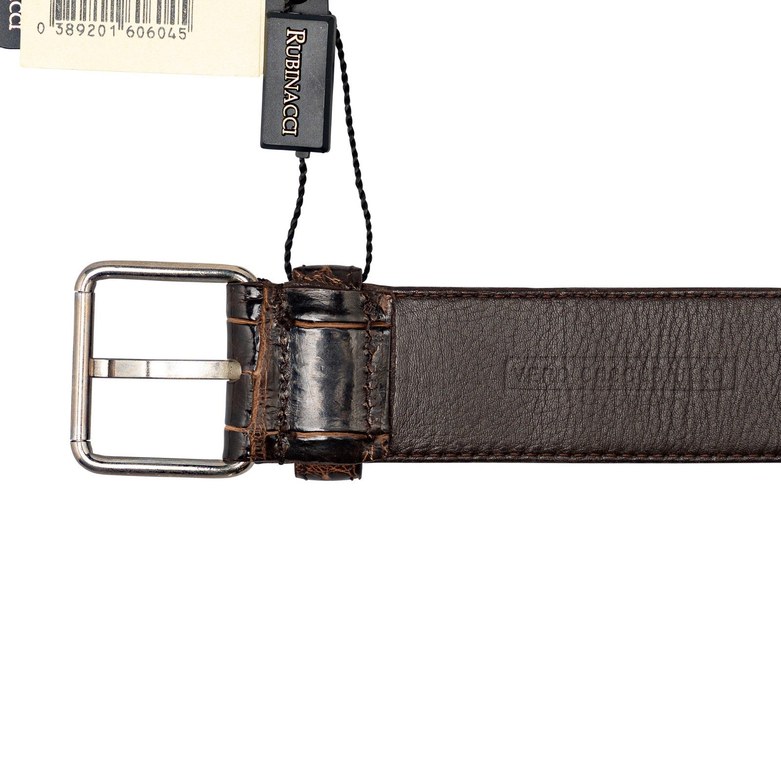$1250 RUBINACCI NAPOLI Brown Handmade Belt 100% Real Alligator Size 85 ( S )