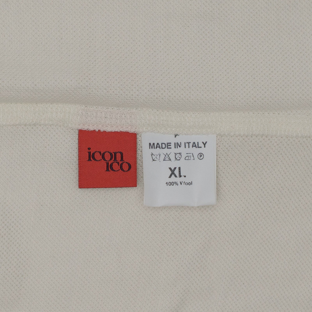 1200$ ISAIA NAPOLI "Iconico" Ivory Knit Sartorial Polo Wool Hand-Sewn Size XL