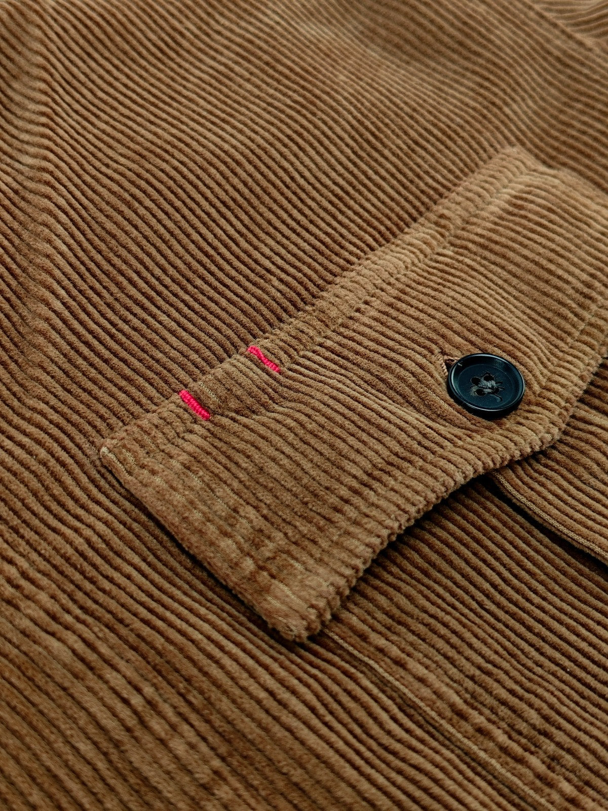 $1200 ISAIA NAPOLI Brown Hand-Sewn Overshirt Jacket Corduroy Cotton Size XL