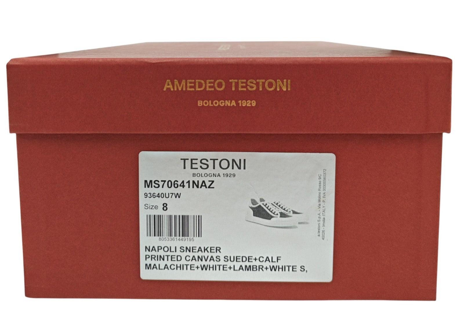 750$ TESTONI "Napoli" Sneaker Shoes Canvas Suede + Calf 8 UK / 9 US / 42 IT