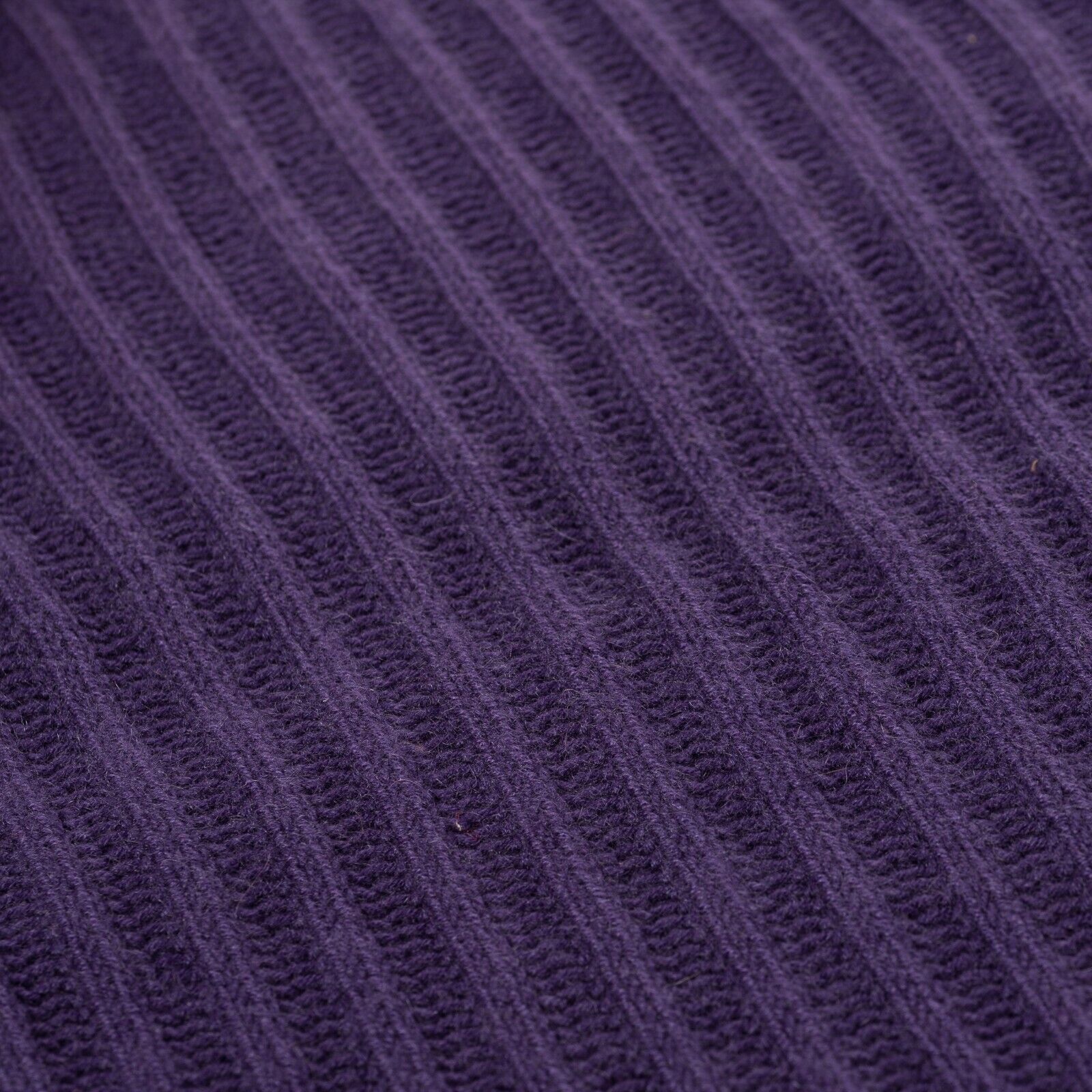 $1200 FEDELI CASHMERE Sweater Ribbed Thick 100% Cashmere Purple Dyed 40 US 50 EU