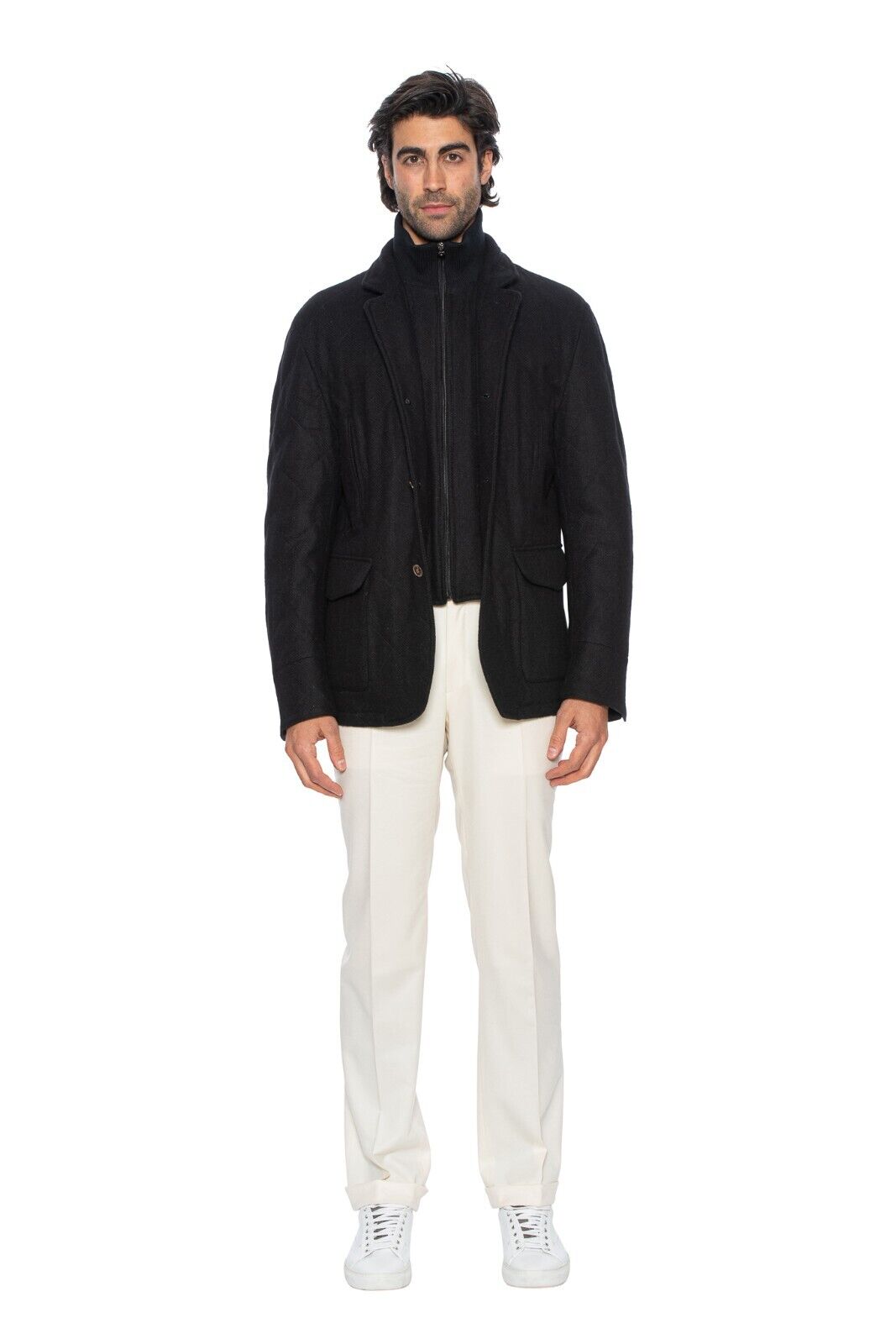 $6000 HETTABRETZ Coat Jacket With Bib Camel Hair / Lambskin / Wool 40 US / 50 EU