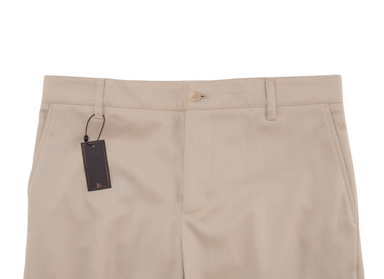 1450$ ISAIA Tapered Dress Pant Wool Cotton Gabardine Light Beige 32 US / 48 EU R
