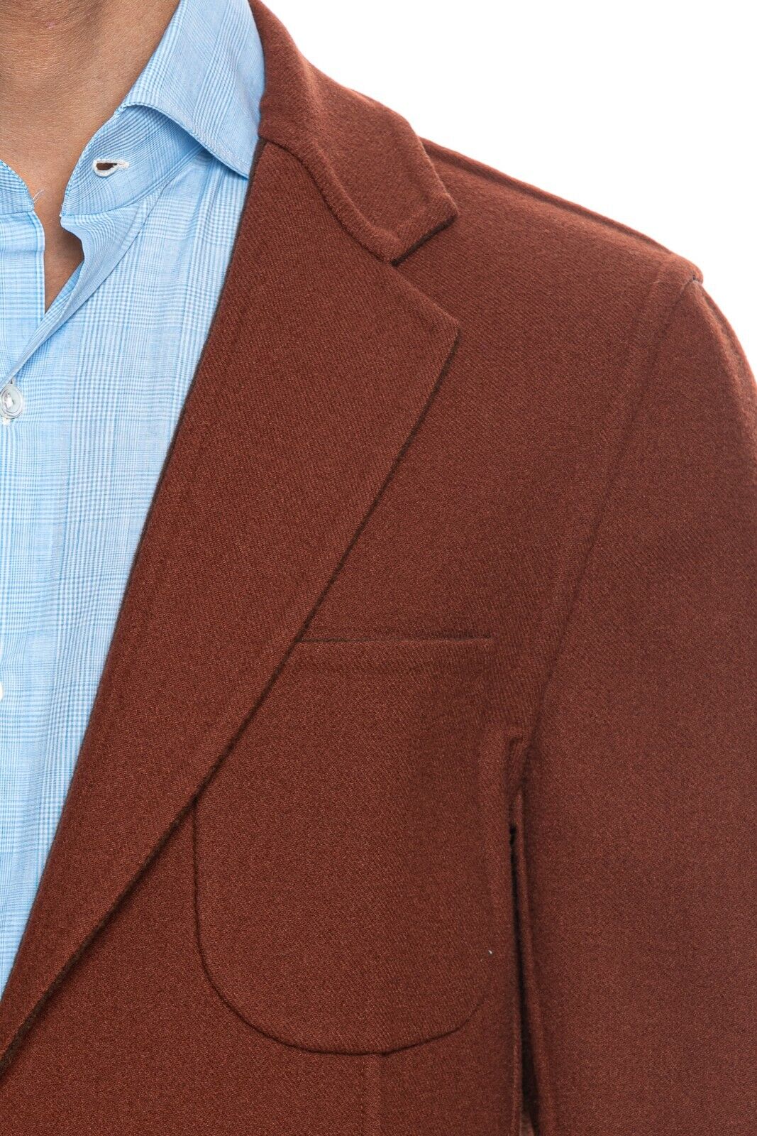 $2245 BELVEST Brown / Rust Flannel Wool REVERSIBLE Jacket 40 US / 50 EU Drop 8R